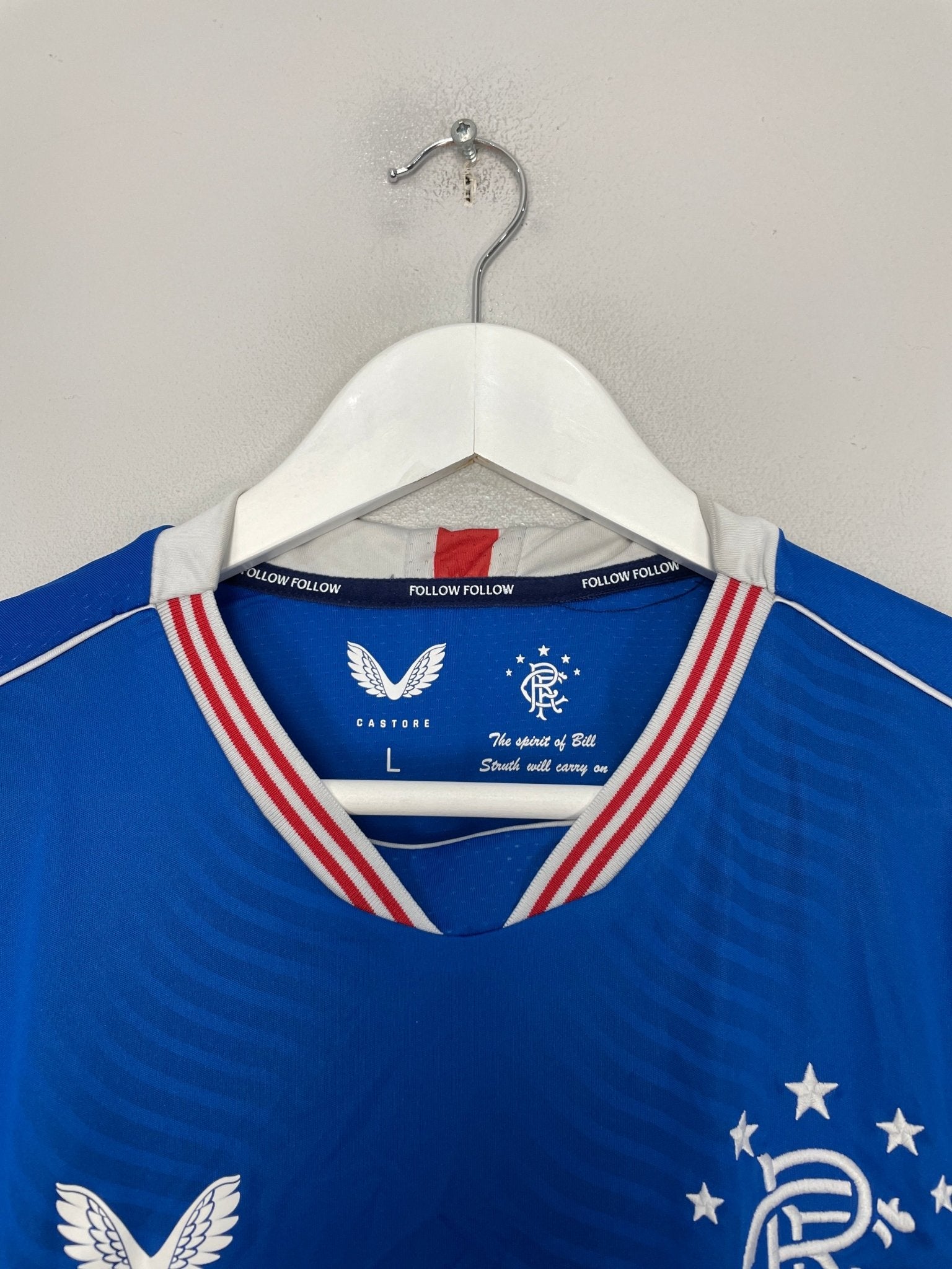 Shop 2020/21 RANGERS HOME SHIRT (L) CASTORE, classic football shirts, vintage football shirts & retro soccer jerseys at Cult Kits