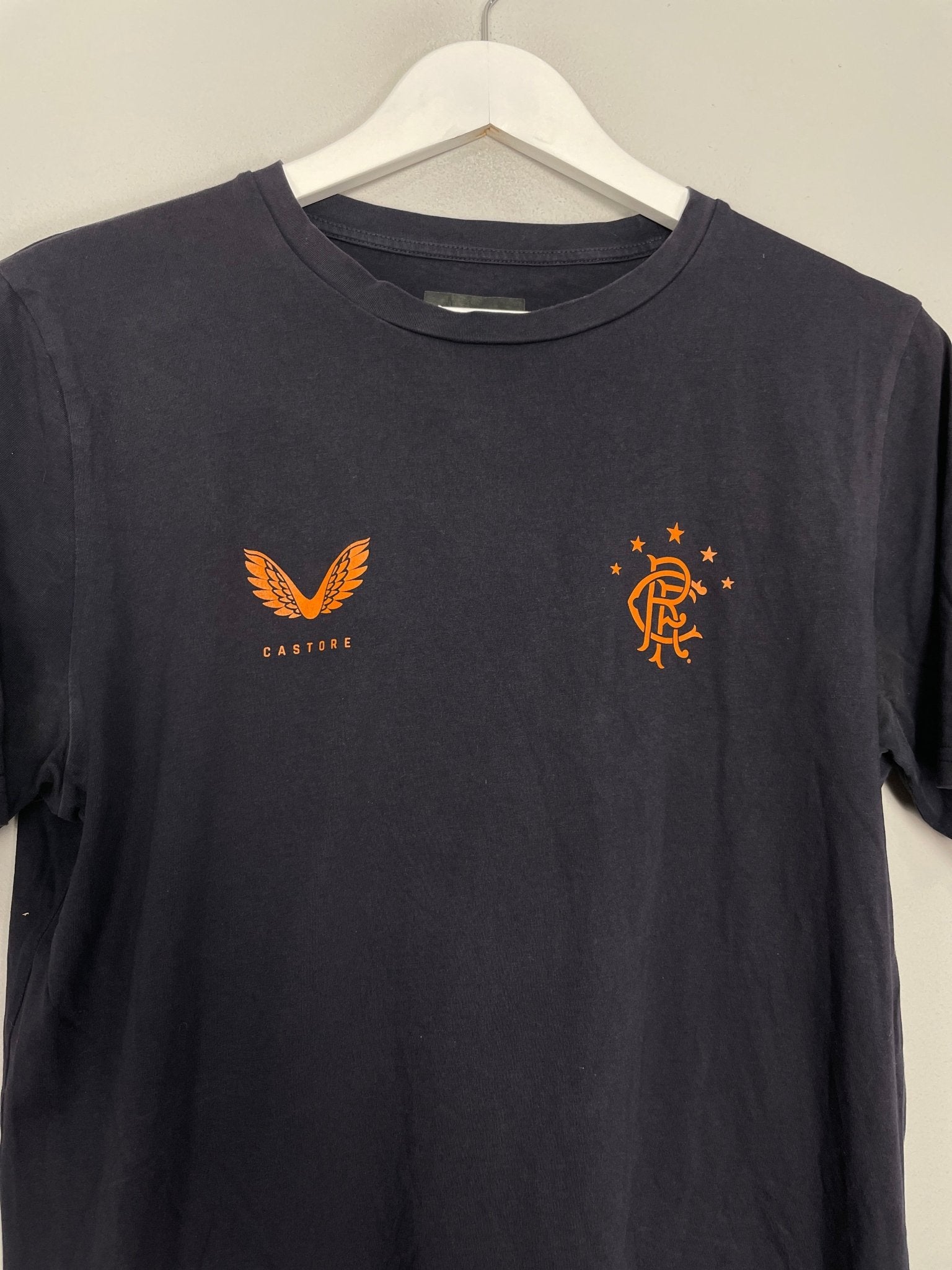 Shop 2020/21 RANGERS T-SHIRT (M) CASTORE, classic football shirts, vintage football shirts & retro soccer jerseys at Cult Kits