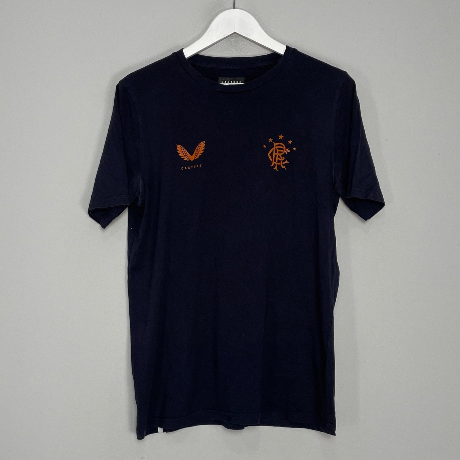 Shop 2020/21 RANGERS T-SHIRT (M) CASTORE, classic football shirts, vintage football shirts & retro soccer jerseys at Cult Kits