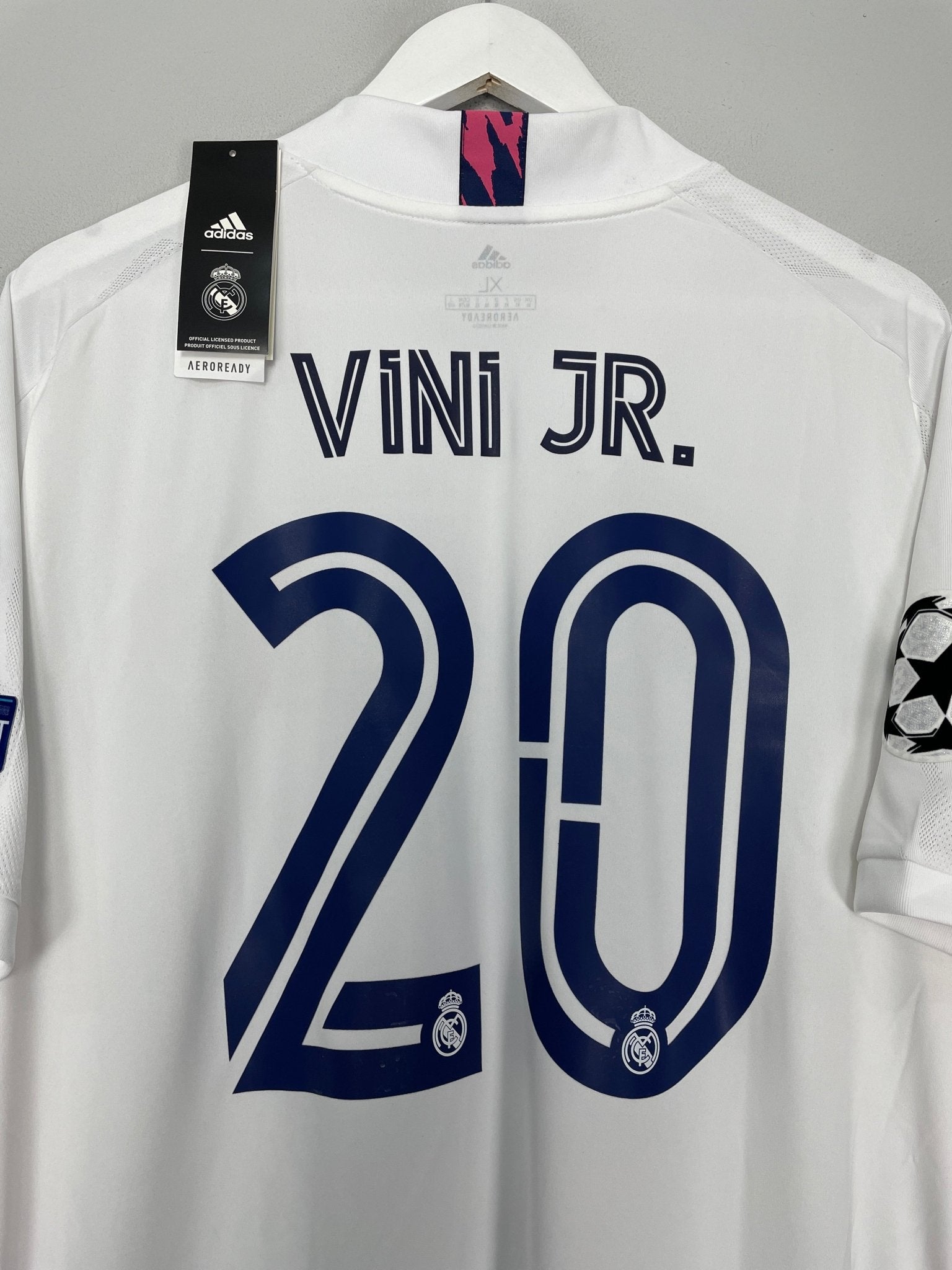 Shop 2020/21 REAL MADRID VINI JR #20 *BNWT* C/L HOME SHIRT (XL) ADIDAS, classic football shirts, vintage football shirts & retro soccer jerseys at Cult Kits