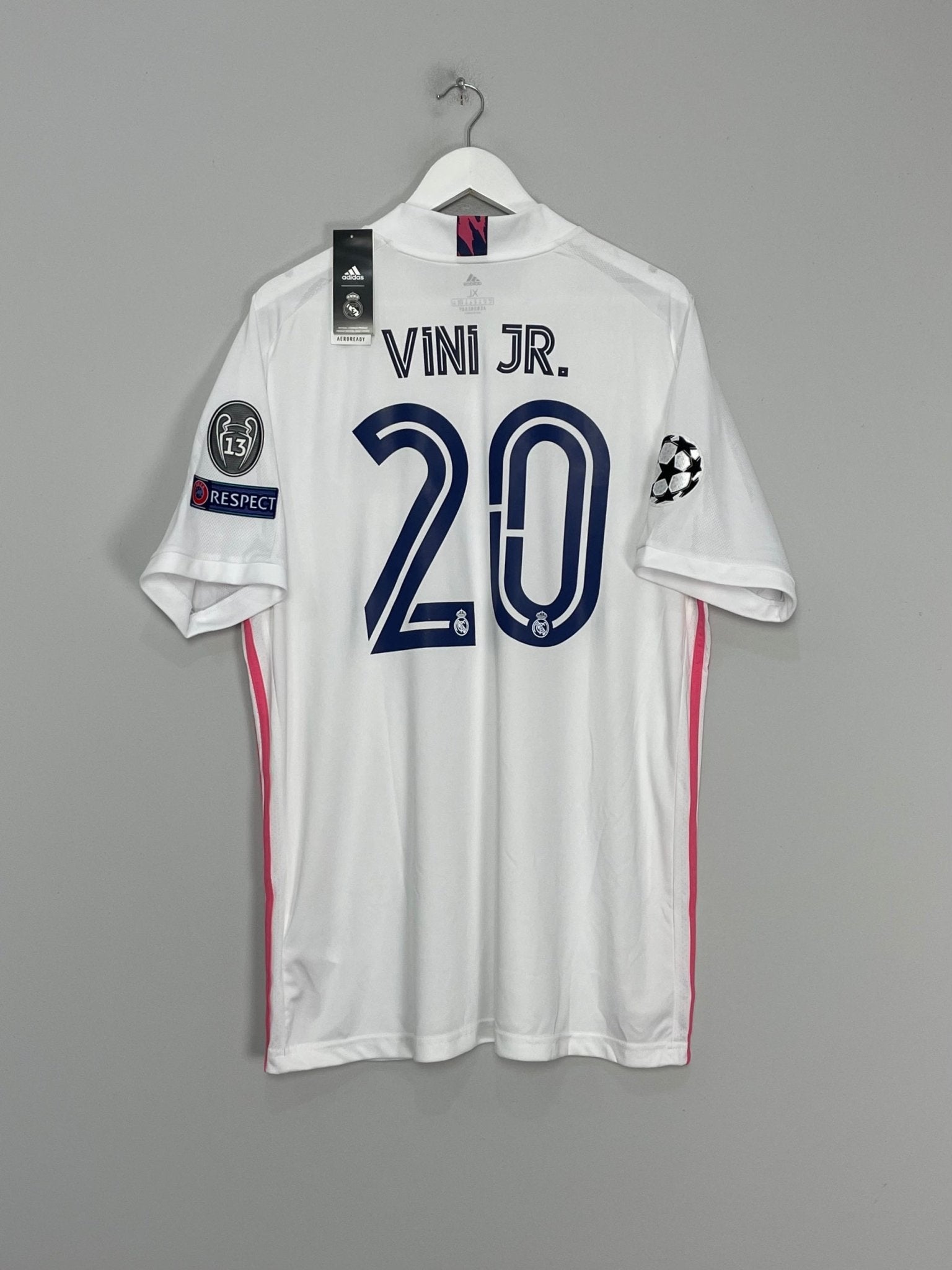 Shop 2020/21 REAL MADRID VINI JR #20 *BNWT* C/L HOME SHIRT (XL) ADIDAS, classic football shirts, vintage football shirts & retro soccer jerseys at Cult Kits