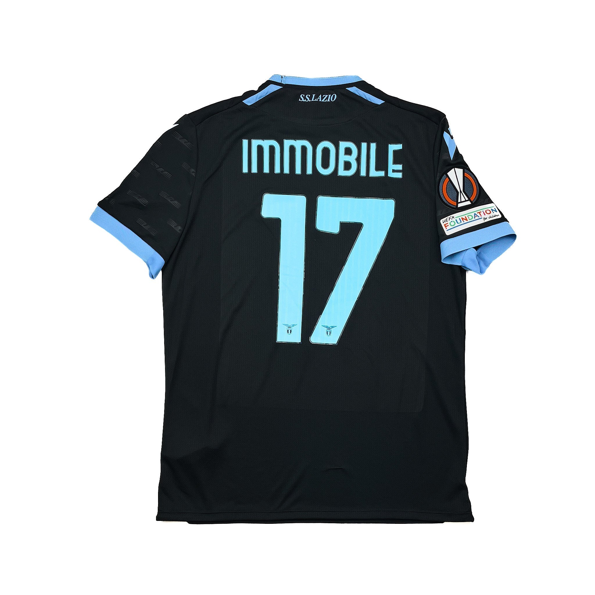 Buy 2021/22 Lazio Immobile 17 E/L *Match Issue* Third Shirt (L) Macron ~ Free worldwide shipping ~ Authentic Vintage Football Shirts from Cult Kits