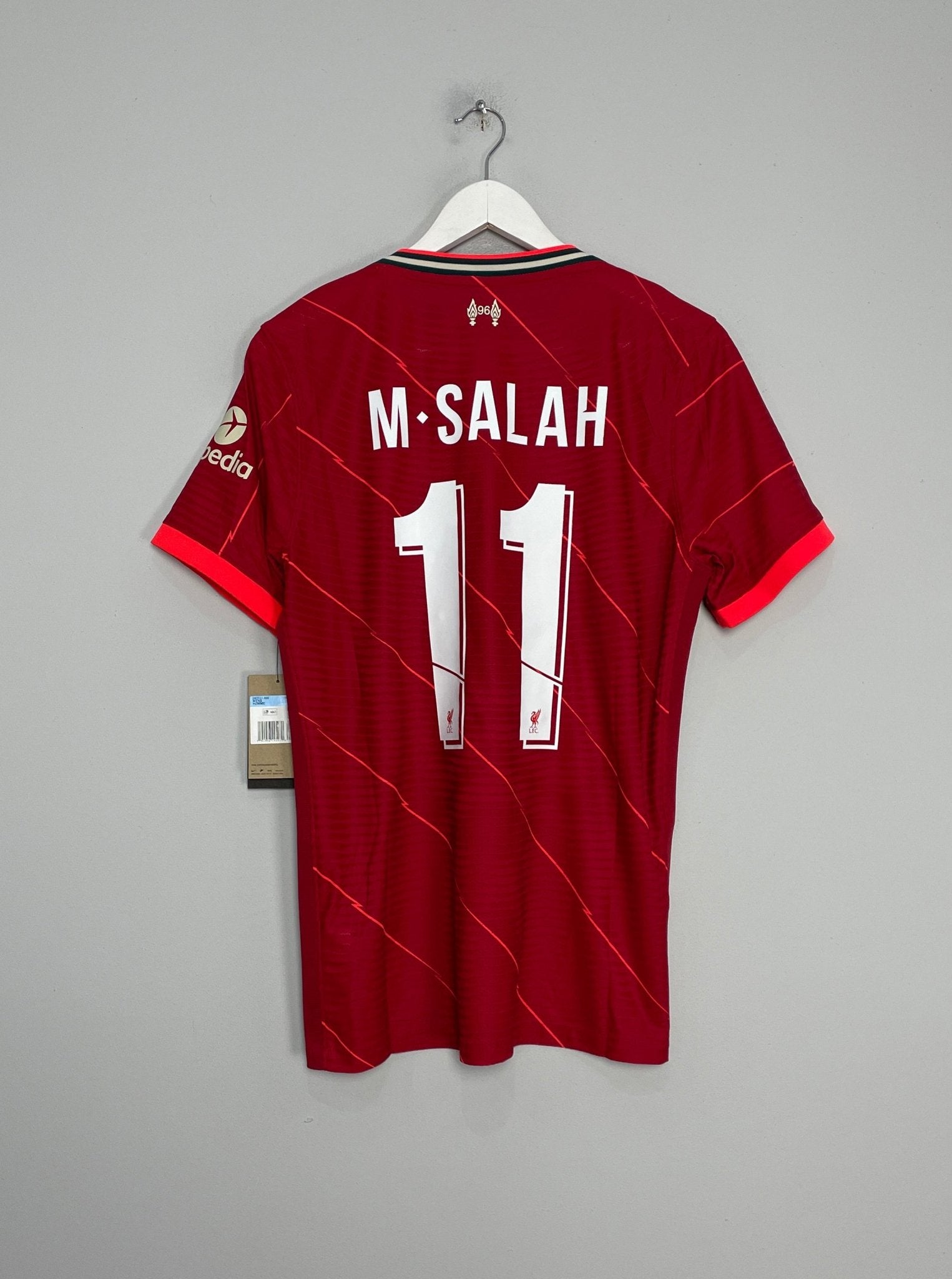 Shop 2021/22 LIVERPOOL SALAH #11 *BNWT* AUTHENTIC HOME SHIRT (M) NIKE, classic football shirts, vintage football shirts & retro soccer jerseys at Cult Kits