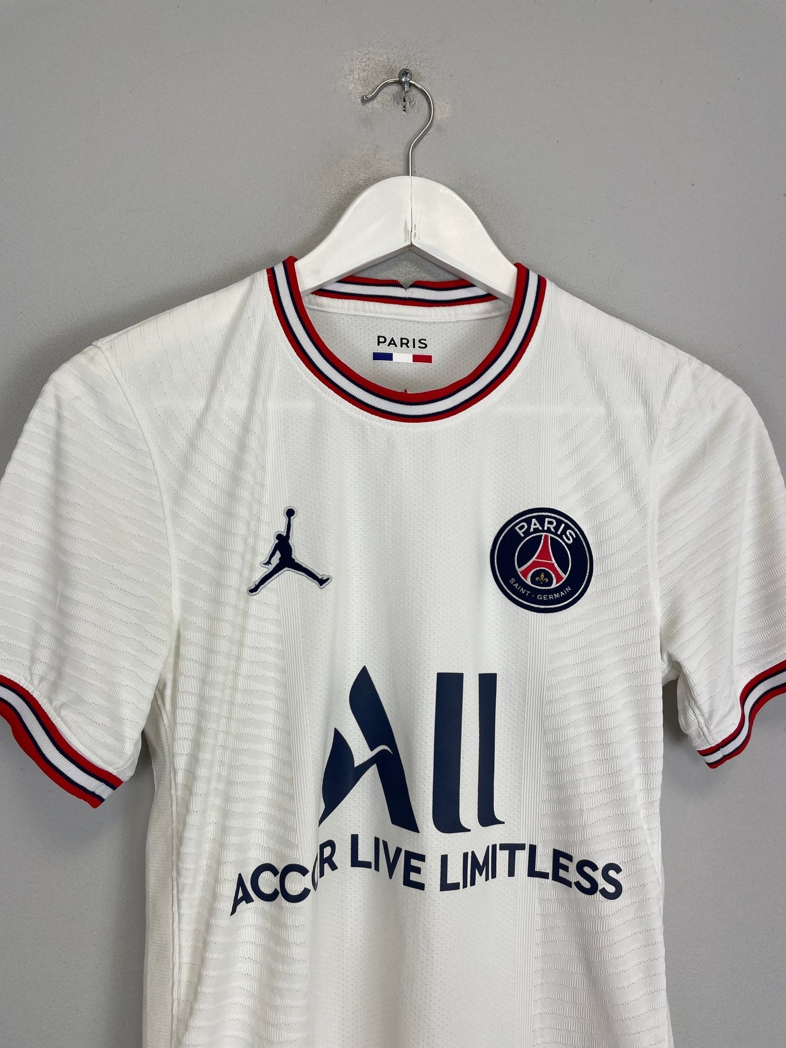 Shop 2021/22 PSG *PLAYER ISSUE* AWAY SHIRT (XS) JORDAN, classic football shirts, vintage football shirts & retro soccer jerseys at Cult Kits