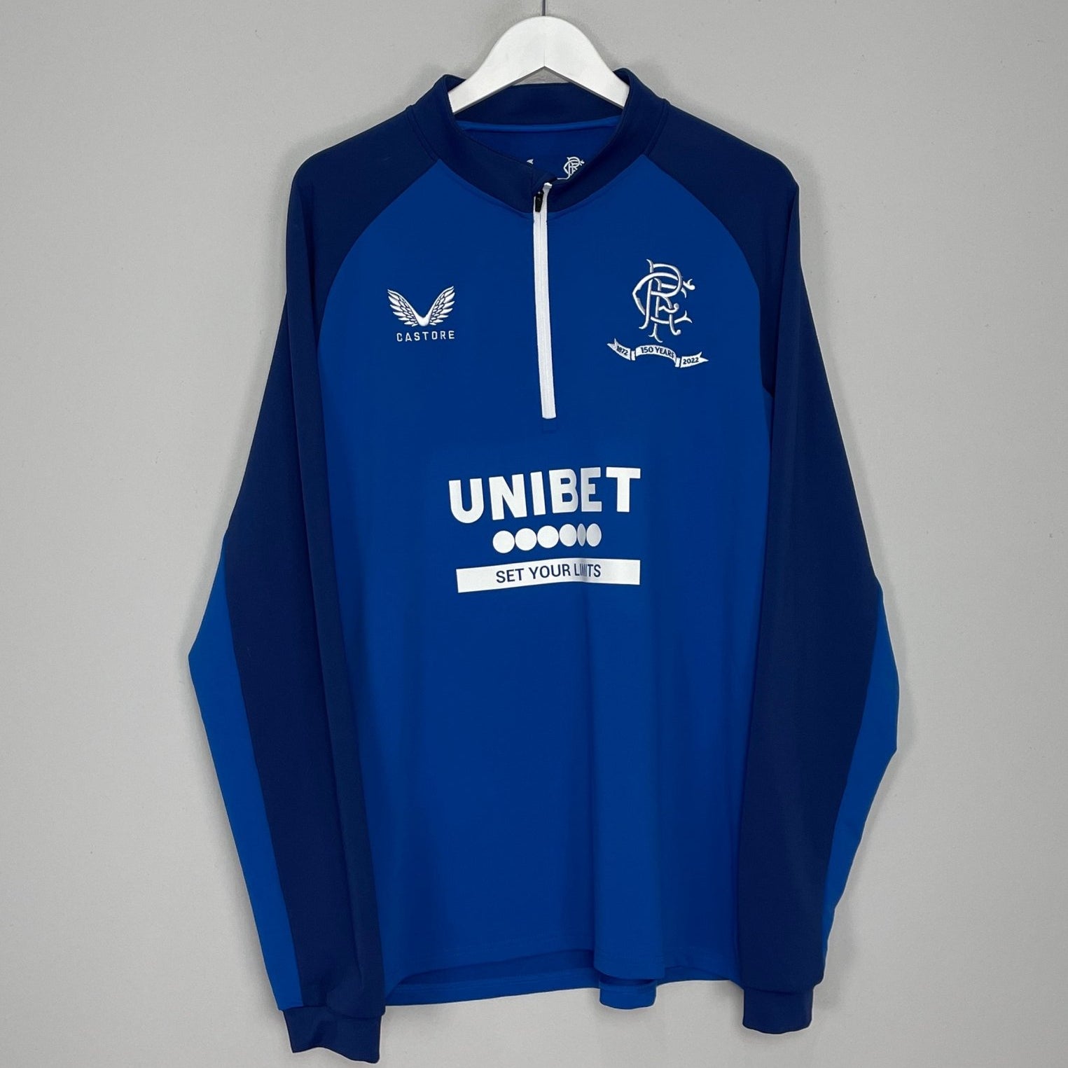 Shop 2021/22 RANGERS 1/4 ZIP DRILL TOP (XXL) CASTORE, classic football shirts, vintage football shirts & retro soccer jerseys at Cult Kits