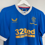 Shop 2021/22 RANGERS HOME SHIRT (L) CASTORE, classic football shirts, vintage football shirts & retro soccer jerseys at Cult Kits