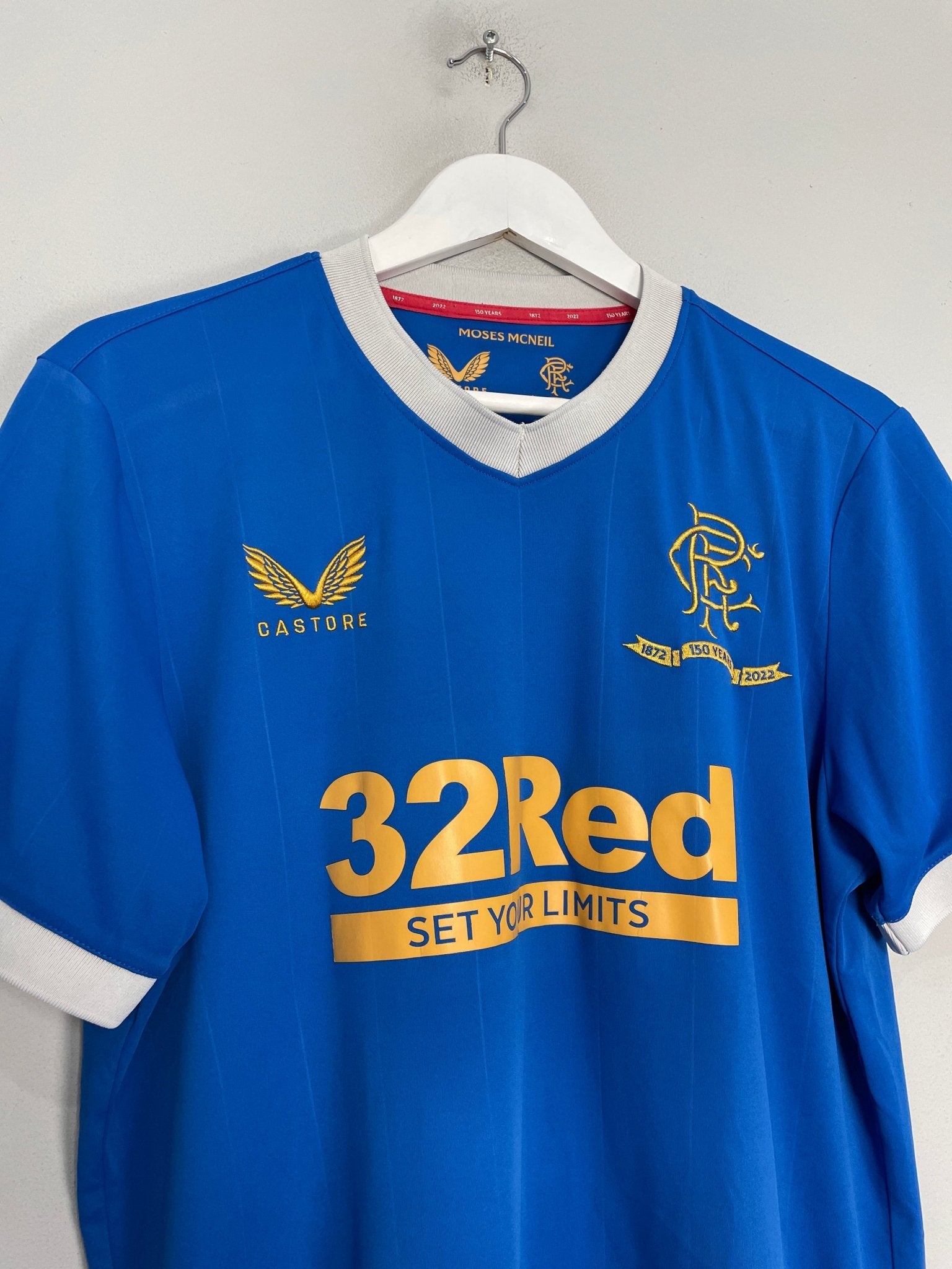 Shop 2021/22 RANGERS HOME SHIRT (L) CASTORE, classic football shirts, vintage football shirts & retro soccer jerseys at Cult Kits