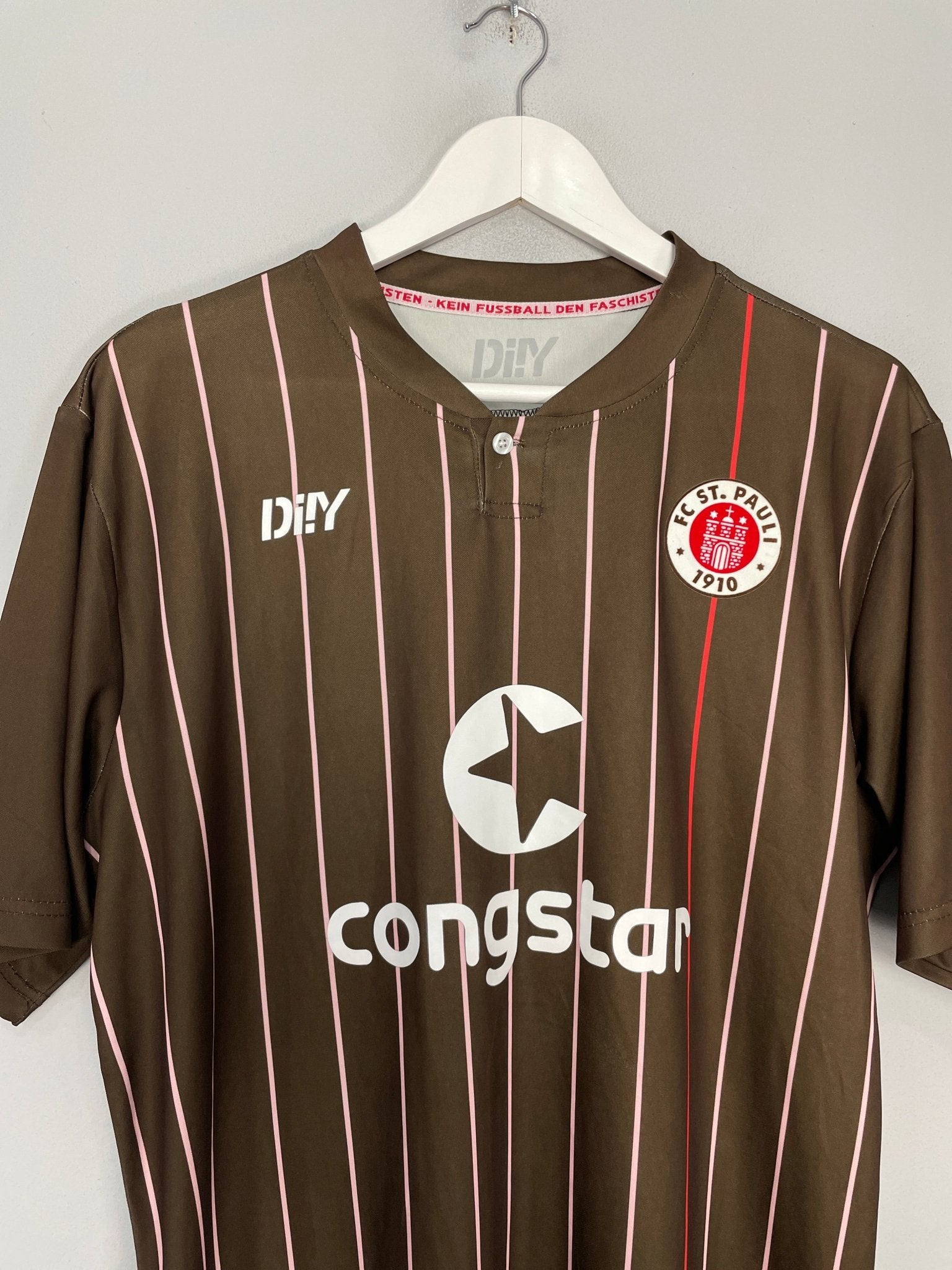 Shop 2021/22 ST PAULI HOME SHIRT (L) DI!Y, classic football shirts, vintage football shirts & retro soccer jerseys at Cult Kits