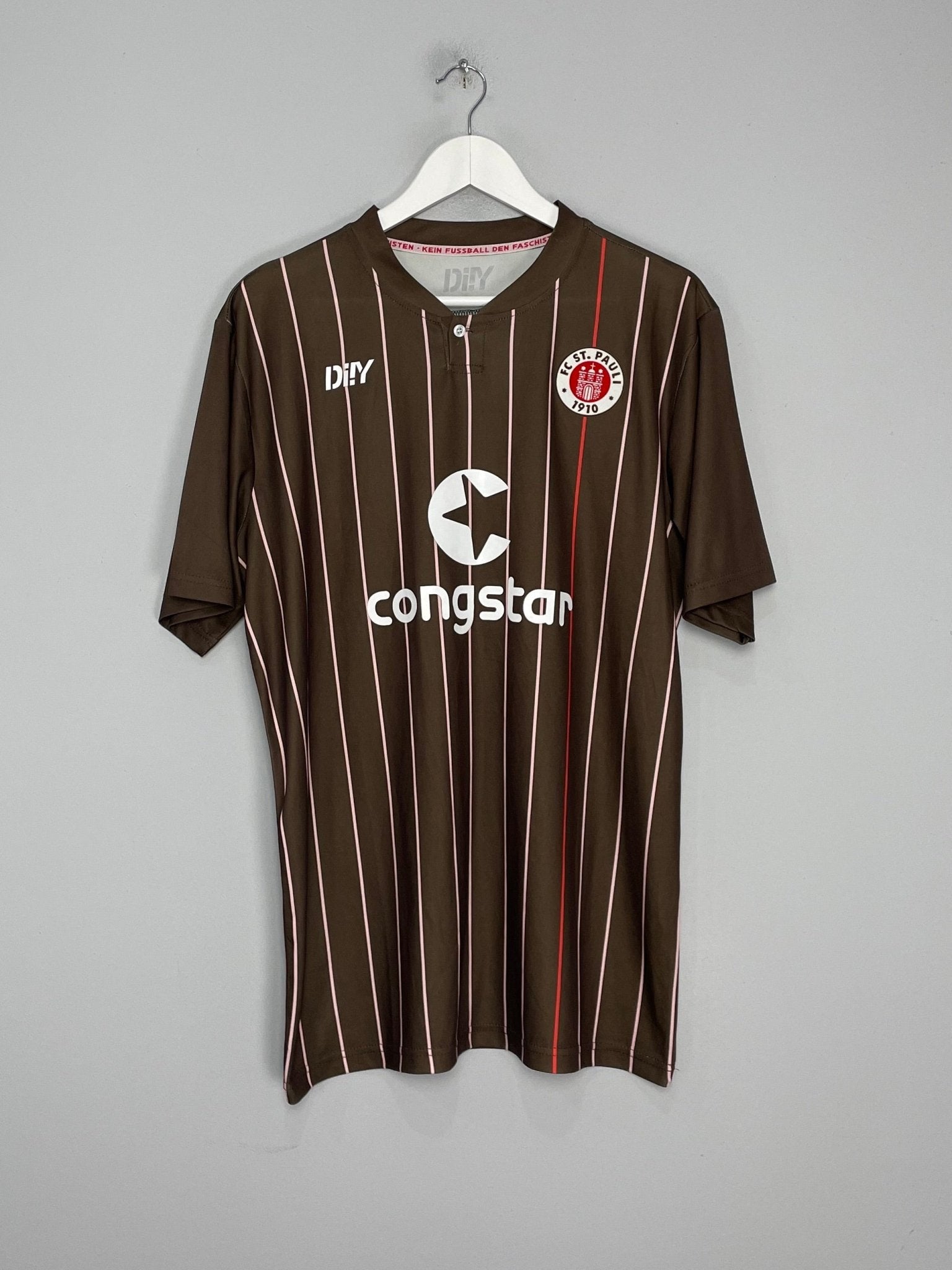 Shop 2021/22 ST PAULI HOME SHIRT (L) DI!Y, classic football shirts, vintage football shirts & retro soccer jerseys at Cult Kits