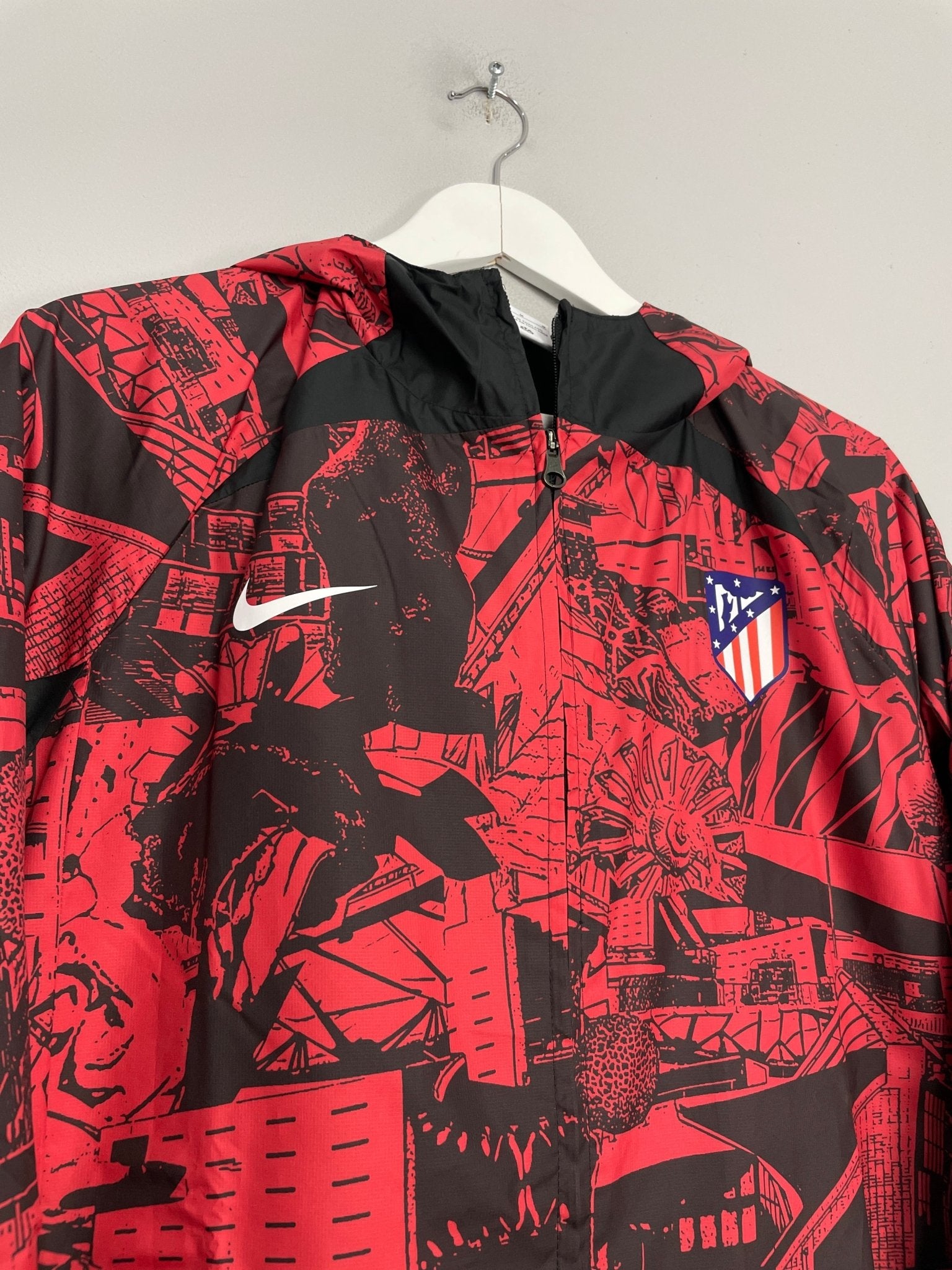 Shop 2022/23 ATLETICO MADRID RAIN JACKET (M) NIKE, classic football shirts, vintage football shirts & retro soccer jerseys at Cult Kits
