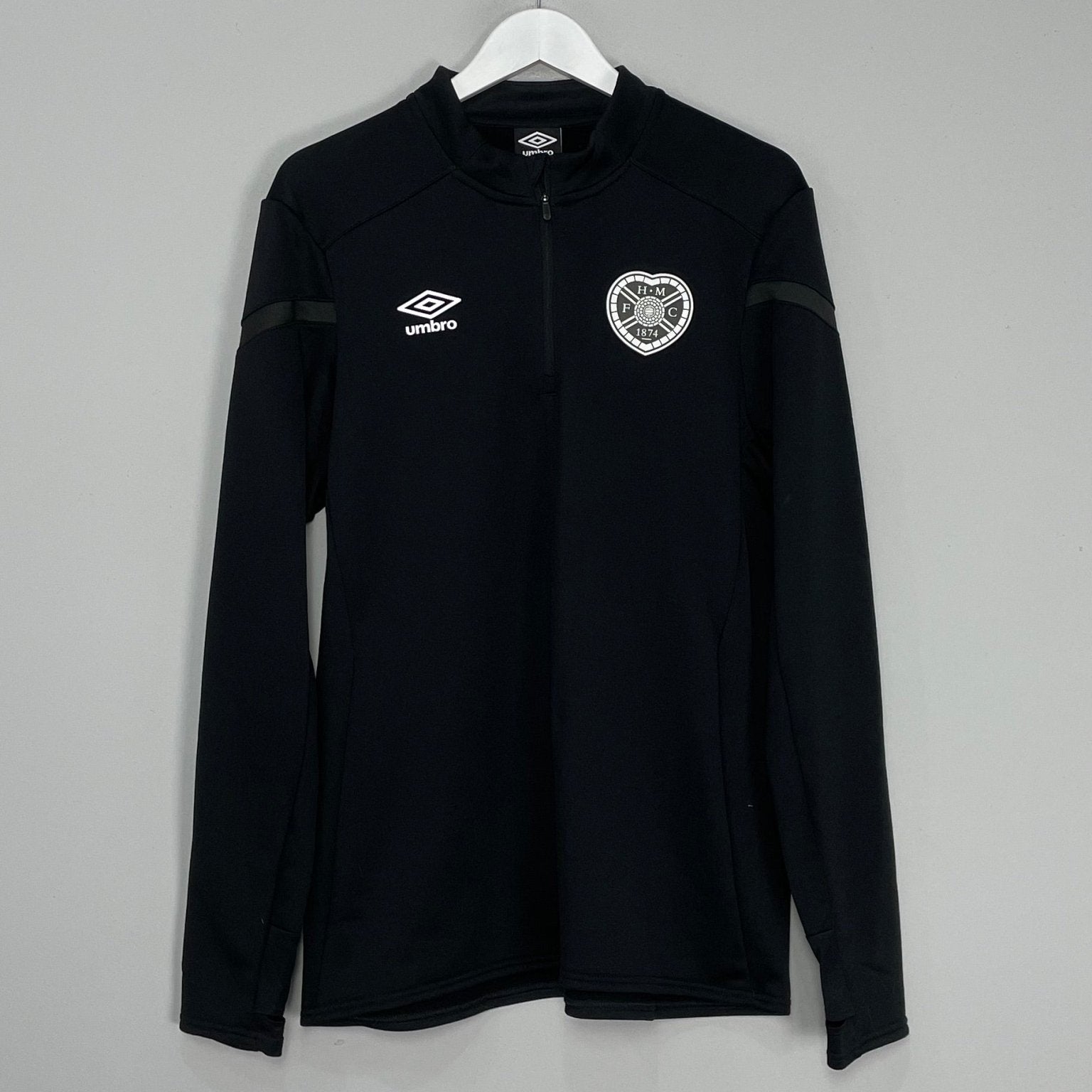 Shop 2022/23 HEARTS 1/4 ZIP DRILL TOP (L) UMBRO, classic football shirts, vintage football shirts & retro soccer jerseys at Cult Kits