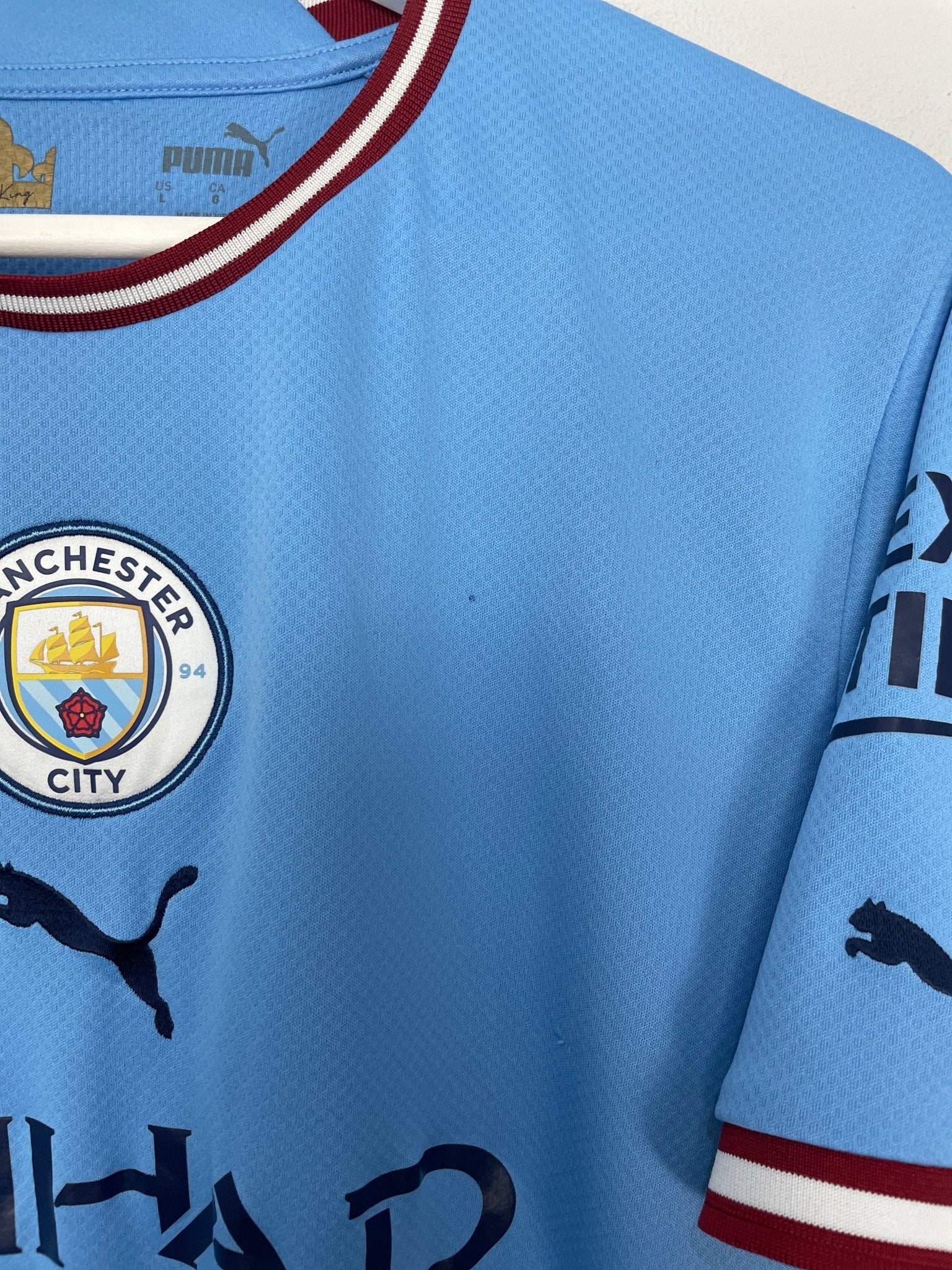 Shop 2022/23 MANCHESTER CITY HAALAND #9 HOME SHIRT (L) PUMA, classic football shirts, vintage football shirts & retro soccer jerseys at Cult Kits