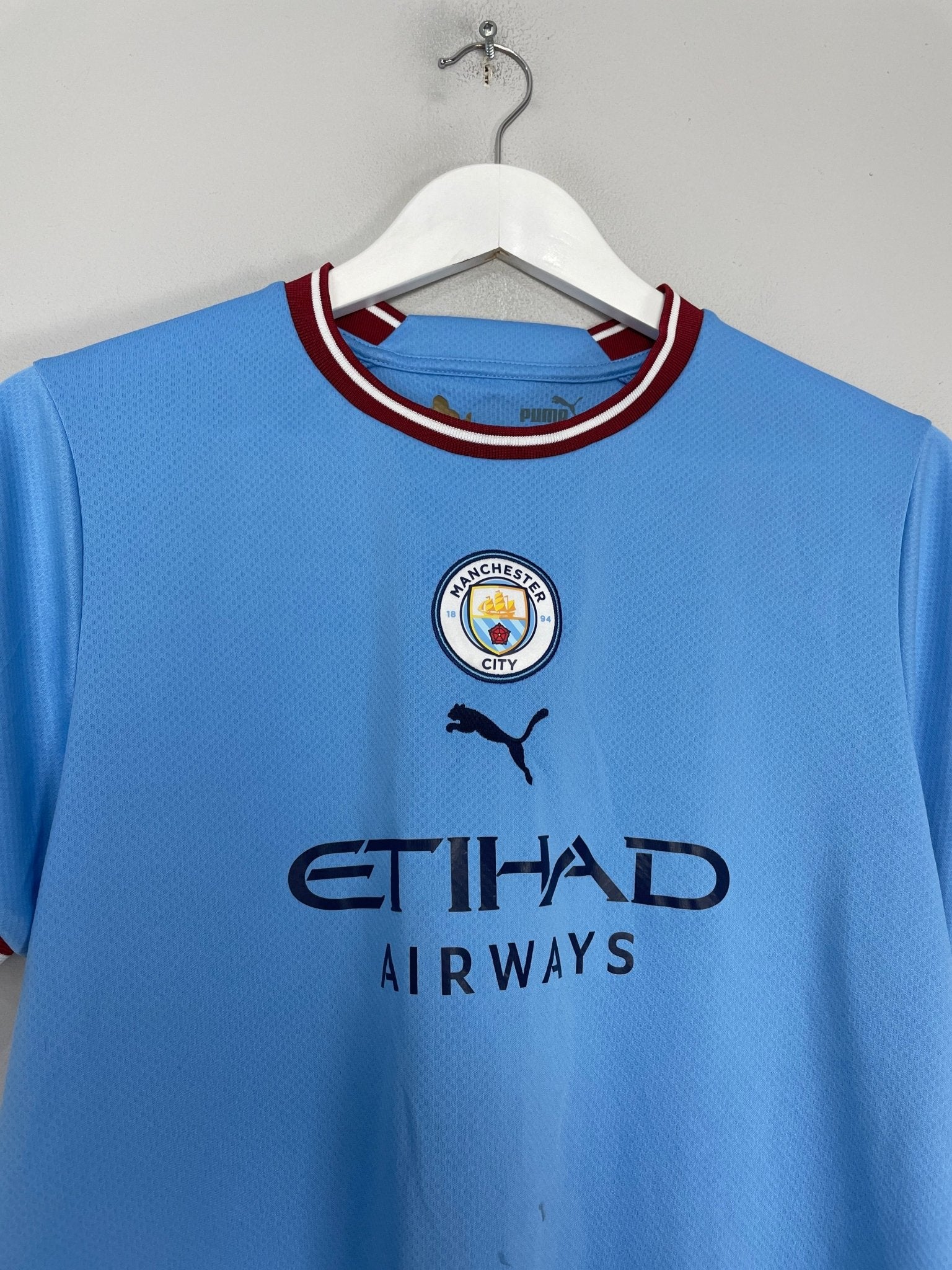 Shop 2022/23 MANCHESTER CITY HOME SHIRT (L.KIDS) PUMA, classic football shirts, vintage football shirts & retro soccer jerseys at Cult Kits