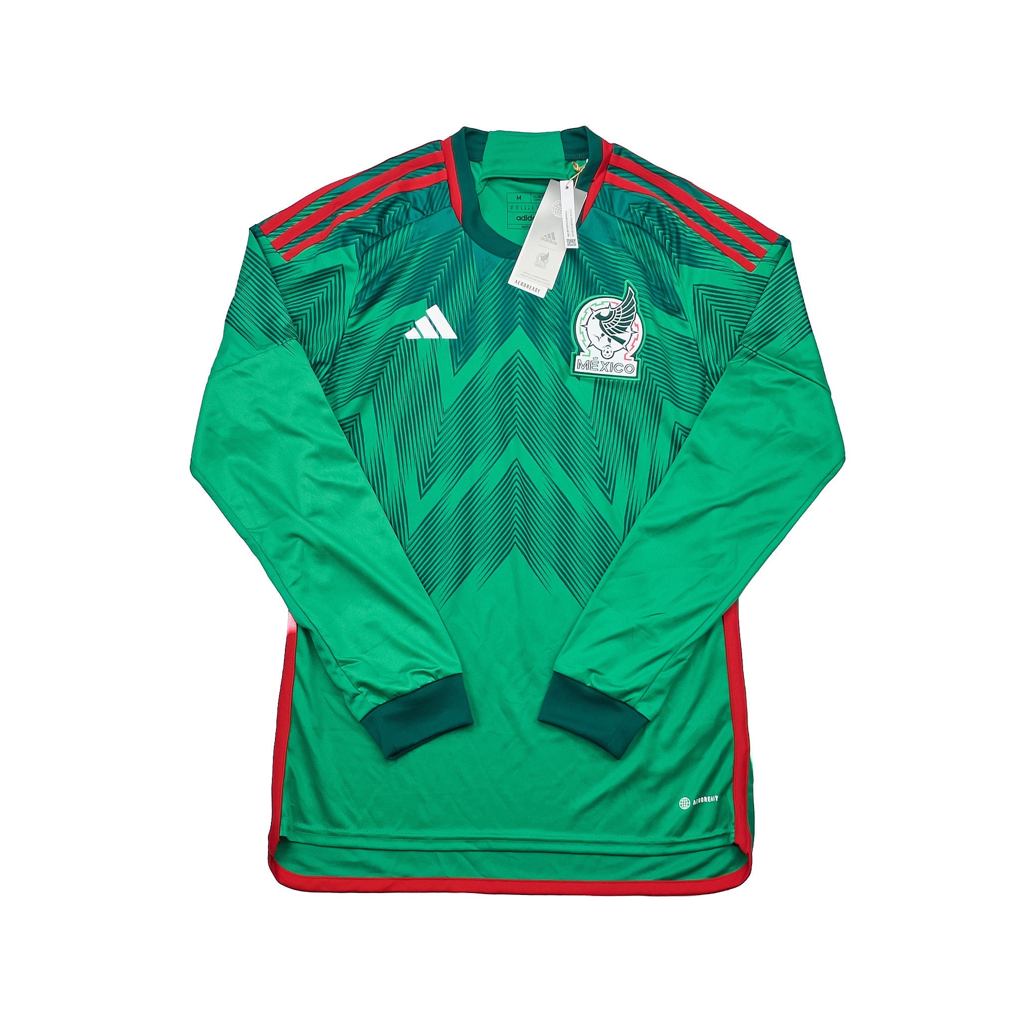Buy 2022/23 Mexico *BNIB* L/S Home Shirt (M) Adidas ~ Free worldwide shipping ~ Authentic Vintage Football Shirts from Cult Kits