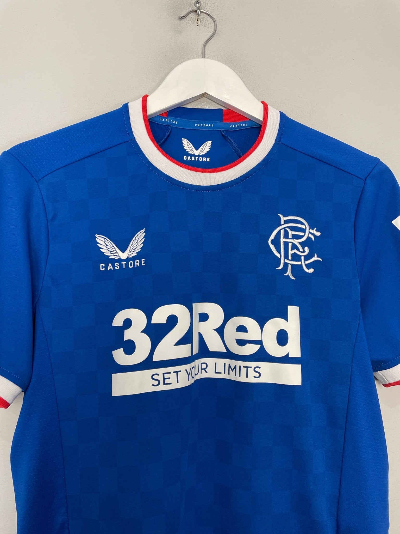 Shop 2022/23 RANGERS HOME SHIRT (S) CASTORE, classic football shirts, vintage football shirts & retro soccer jerseys at Cult Kits