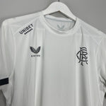 Shop 2022/23 RANGERS TRAINING SHIRT (M) CASTORE, classic football shirts, vintage football shirts & retro soccer jerseys at Cult Kits
