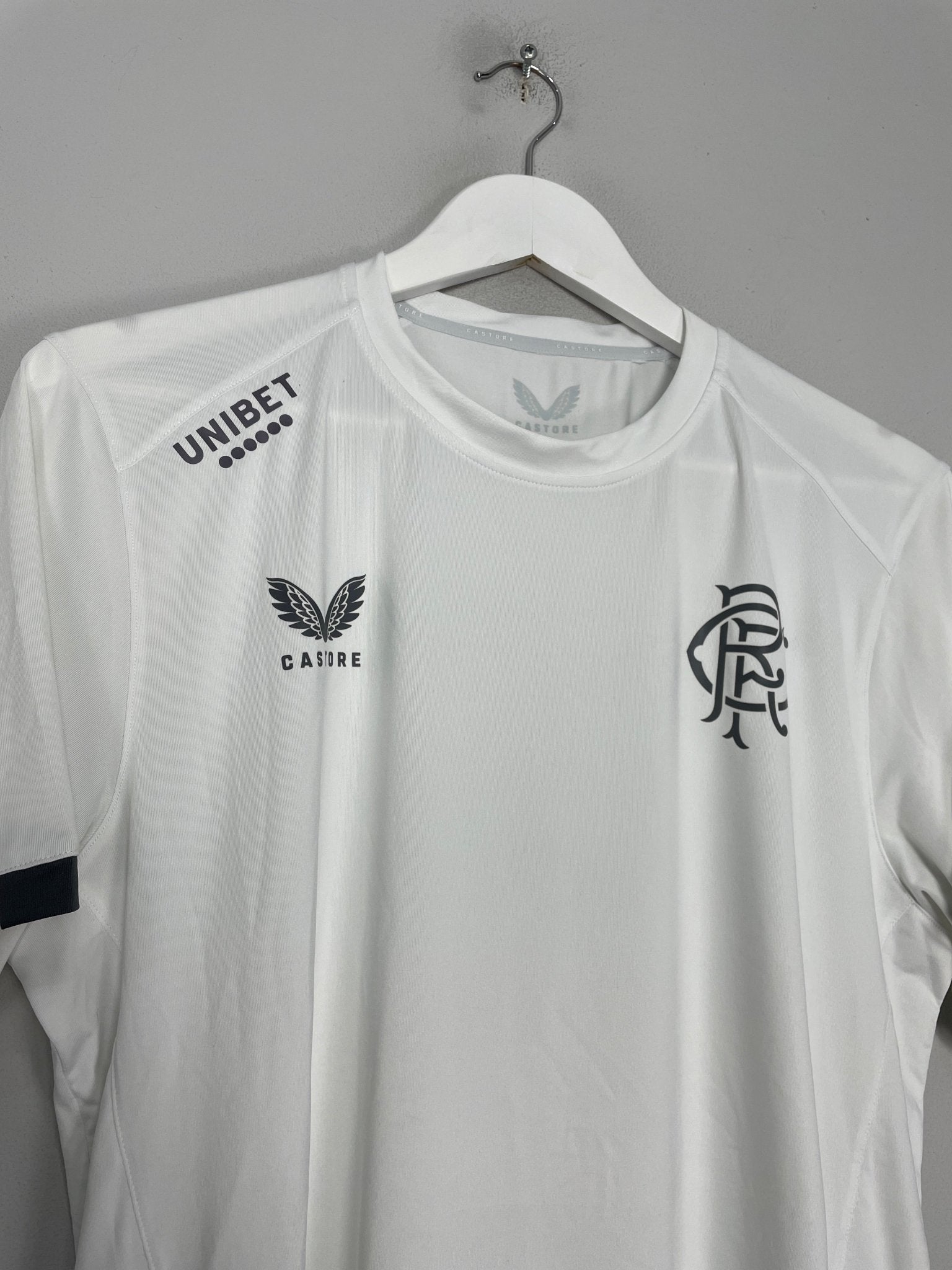 Shop 2022/23 RANGERS TRAINING SHIRT (M) CASTORE, classic football shirts, vintage football shirts & retro soccer jerseys at Cult Kits