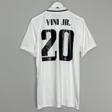 Shop 2022/23 REAL MADRID VINI JR #20 HOME SHIRT (M) ADIDAS, classic football shirts, vintage football shirts & retro soccer jerseys at Cult Kits