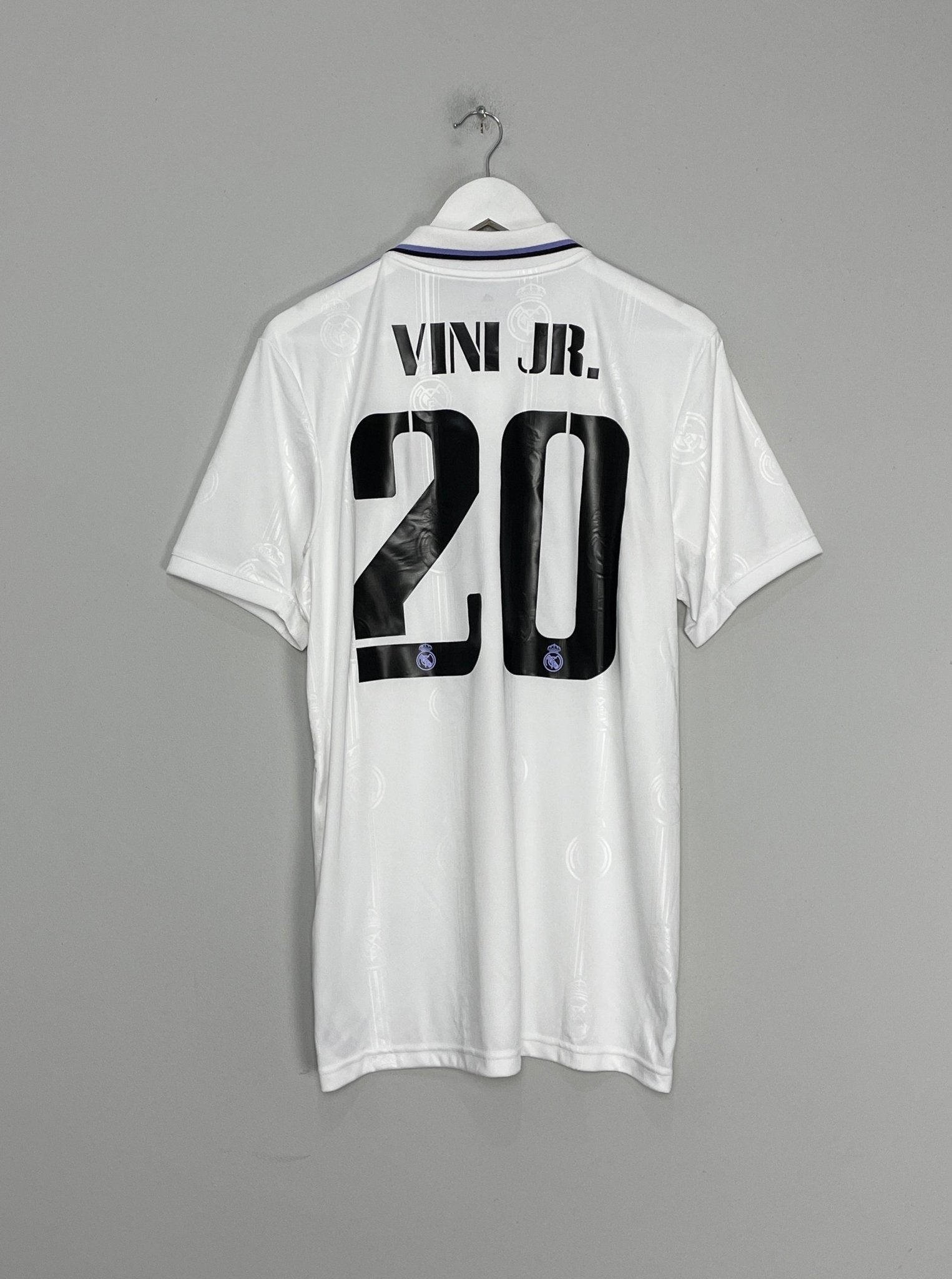 Shop 2022/23 REAL MADRID VINI JR #20 HOME SHIRT (M) ADIDAS, classic football shirts, vintage football shirts & retro soccer jerseys at Cult Kits
