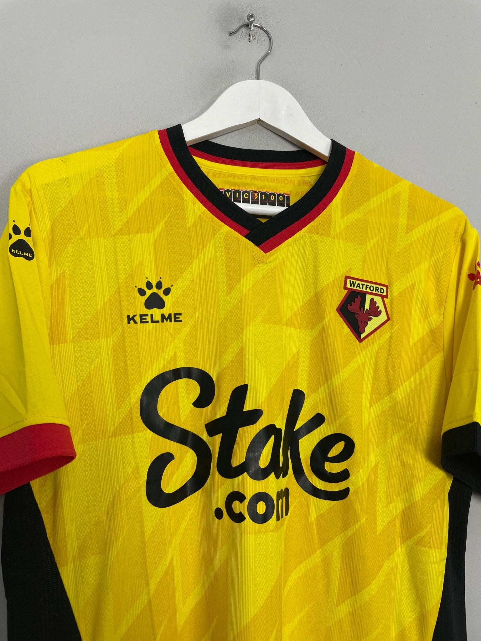 Shop 2022/23 WATFORD HOME SHIRT (L) KELME, classic football shirts, vintage football shirts & retro soccer jerseys at Cult Kits