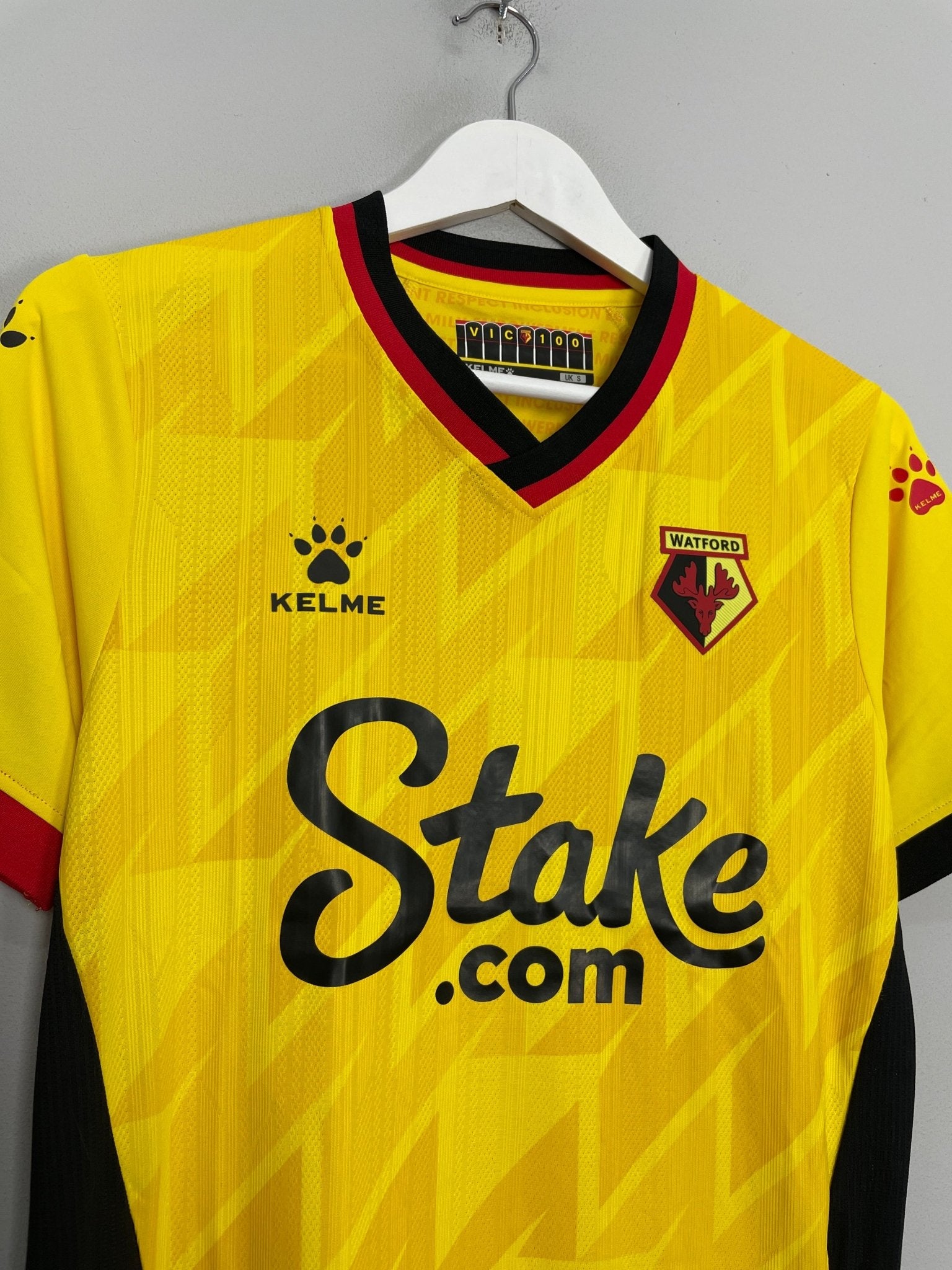 Shop 2022/23 WATFORD HOME SHIRT (S) KELME, classic football shirts, vintage football shirts & retro soccer jerseys at Cult Kits
