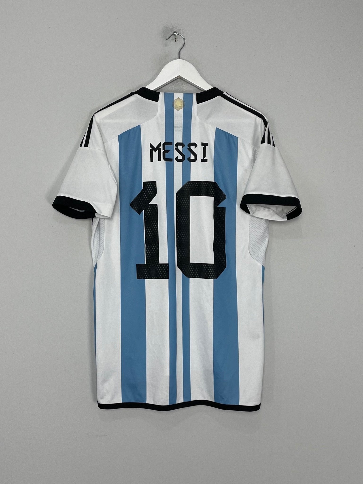 Shop 2022/24 ARGENTINA MESSI #10 HOME SHIRT (L) ADIDAS, classic football shirts, vintage football shirts & retro soccer jerseys at Cult Kits