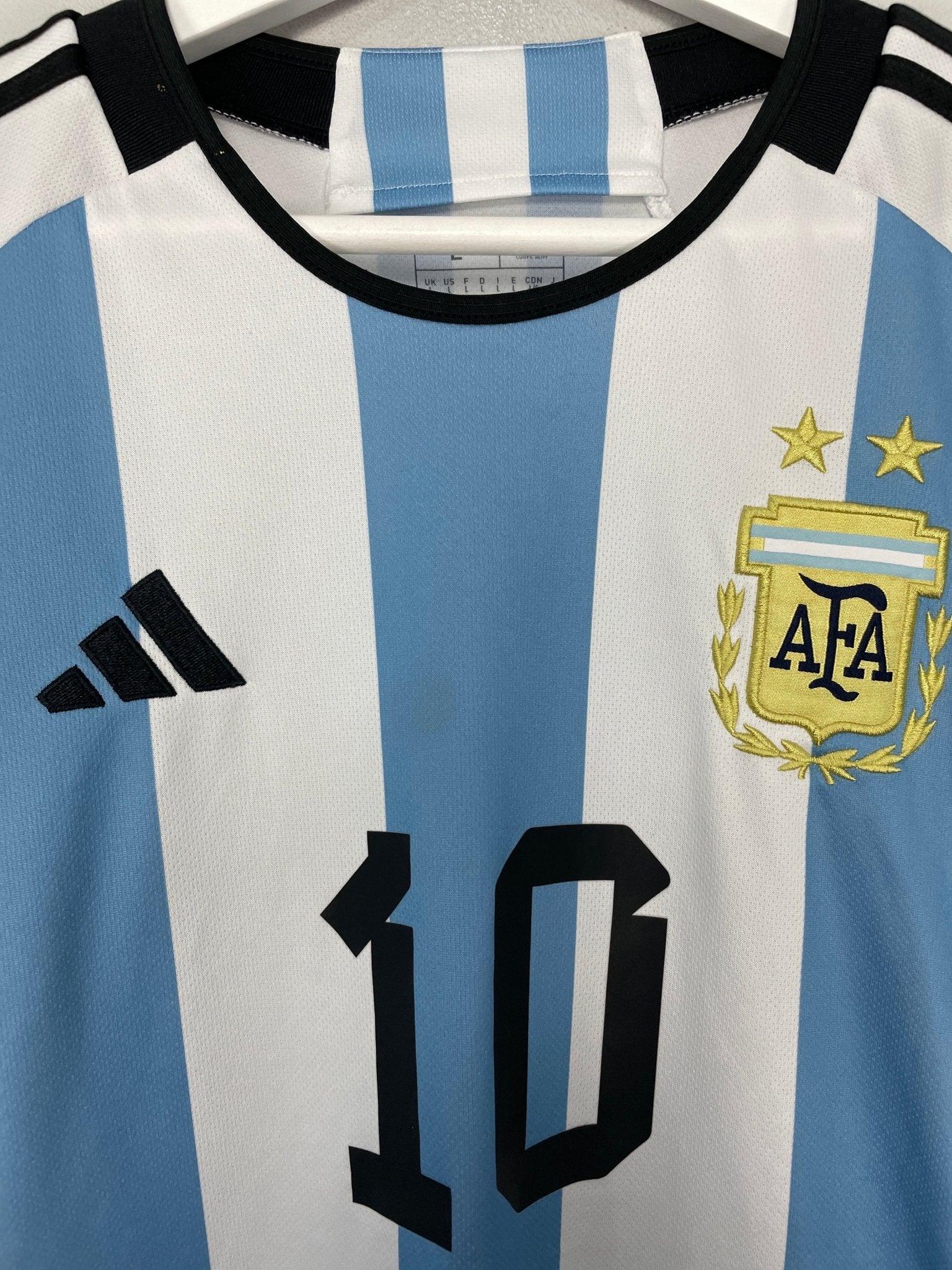 Shop 2022/24 ARGENTINA MESSI #10 HOME SHIRT (L) ADIDAS, classic football shirts, vintage football shirts & retro soccer jerseys at Cult Kits
