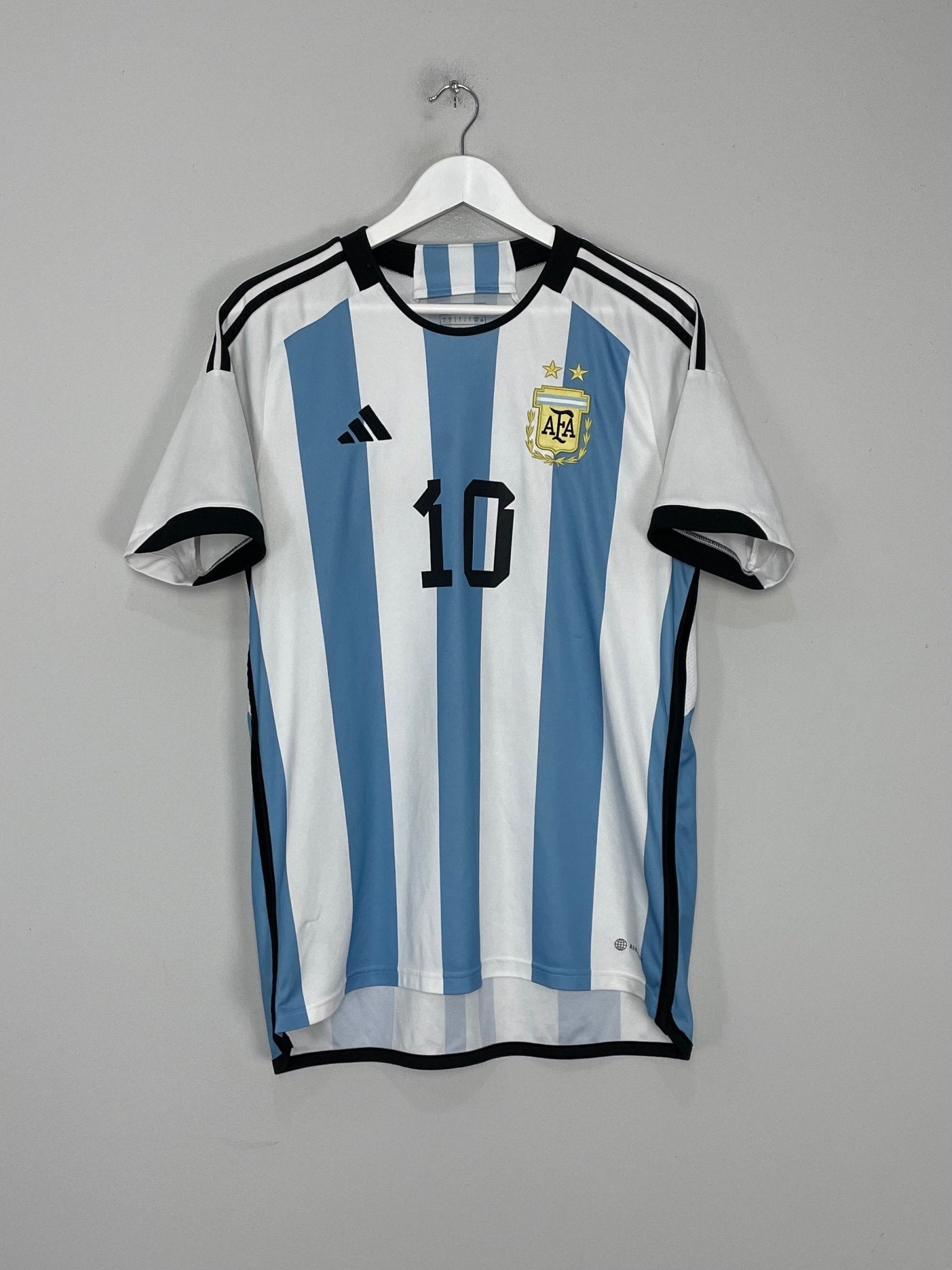 Shop 2022/24 ARGENTINA MESSI #10 HOME SHIRT (L) ADIDAS, classic football shirts, vintage football shirts & retro soccer jerseys at Cult Kits