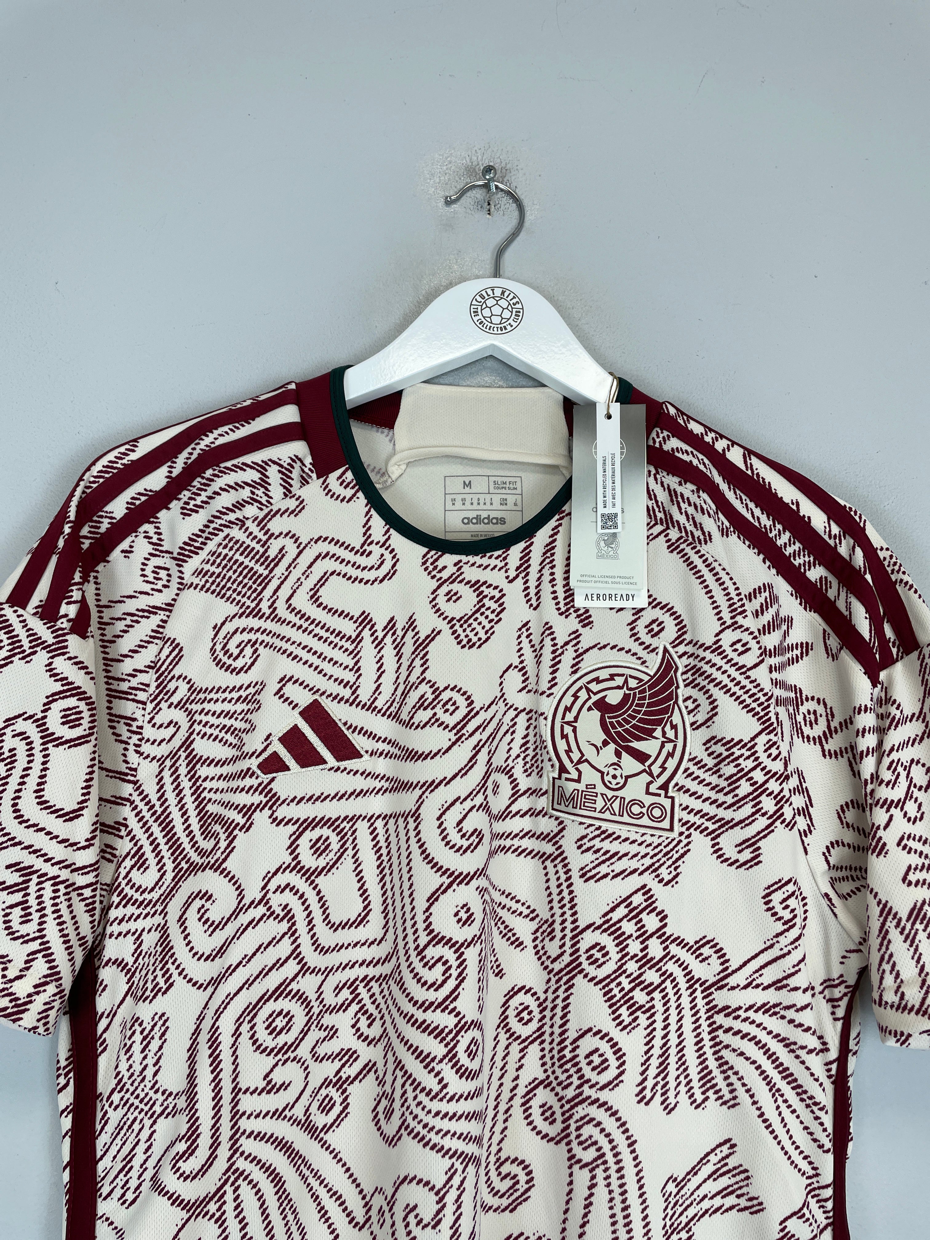2022/23 MEXICO *BNWT* AWAY SHIRT (M) ADIDAS AZTEC PRINT BURGUNDY CREAM