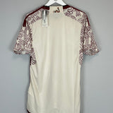 2022/23 MEXICO *BNWT* AWAY SHIRT (M) ADIDAS AZTEC PRINT BURGUNDY CREAM BACK