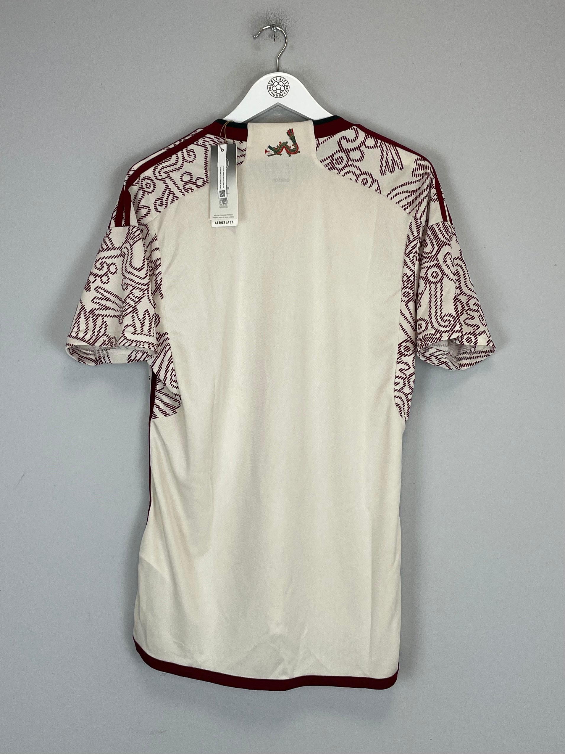 2022/23 MEXICO *BNWT* AWAY SHIRT (M) ADIDAS AZTEC PRINT BURGUNDY CREAM BACK