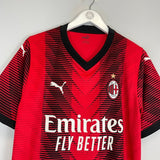 2023/24 AC MILAN HOME SHIRT (L) PUMA - Cult Kits - Large - Buy Vintage Football Shirts, Authentic Retro Football Shirts For Sale, Classic Football Shirts & Soccer Jersey