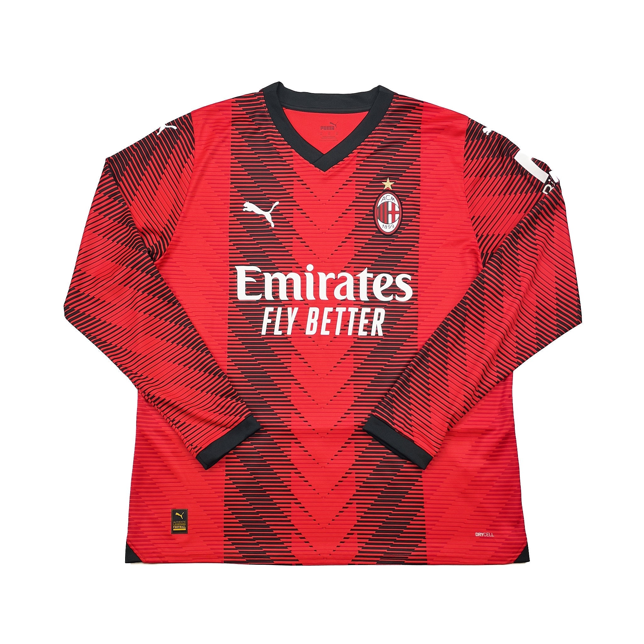 Buy 2023/24 AC Milan Theo 19 L/S Home Shirt (XL) Puma ~ Free worldwide shipping ~ Authentic Vintage Football Shirts from Cult Kits