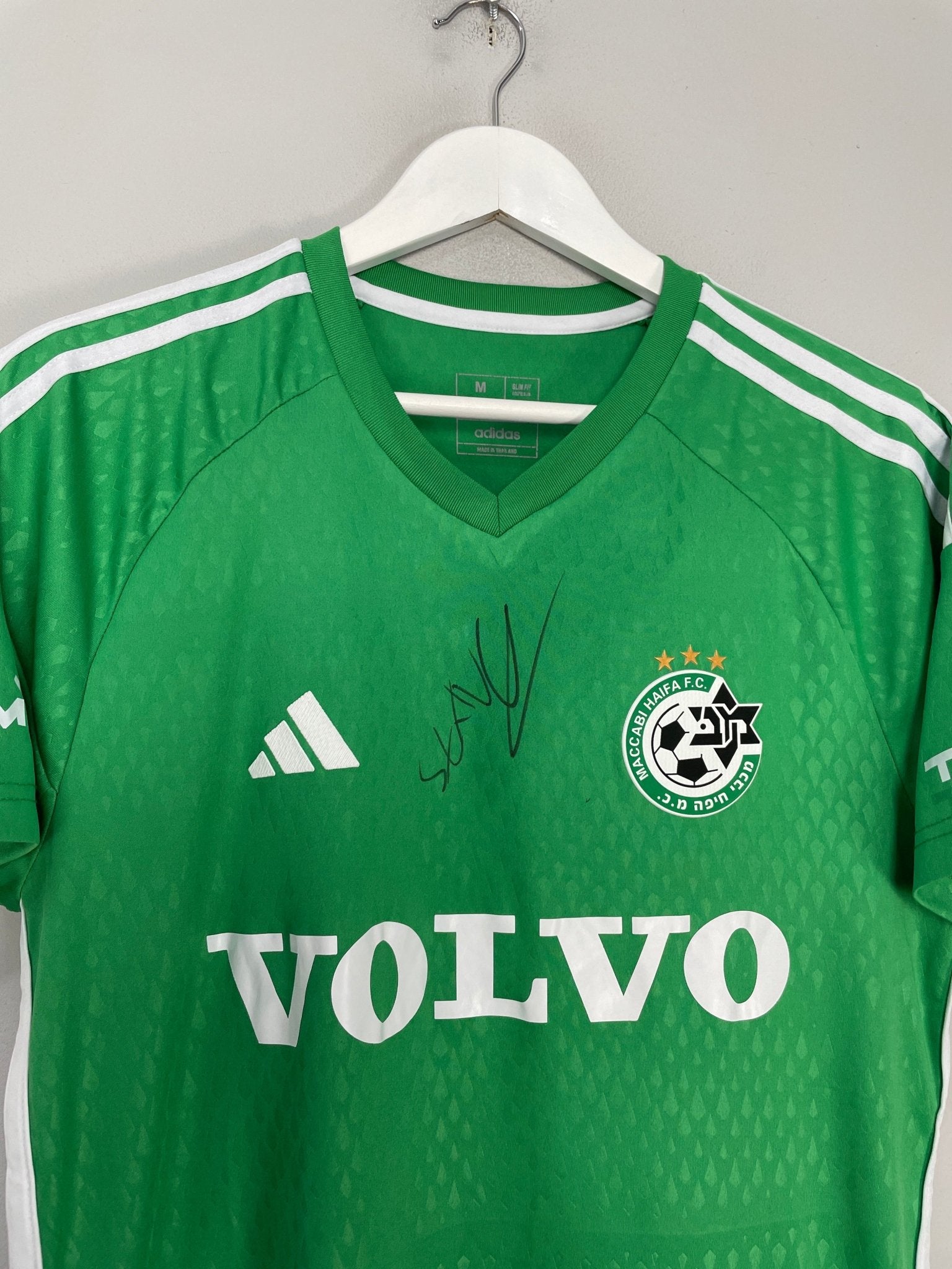 Shop 2023/24 MACCABI HAIFA *SIGNED* HOME SHIRT (M) ADIDAS, classic football shirts, vintage football shirts & retro soccer jerseys at Cult Kits