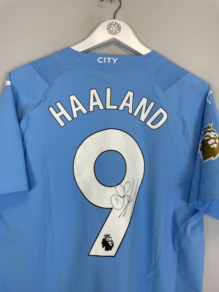 2023/24 MANCHESTER CITY HAALAND 9 *PLAYER ISSUE + SIGNED* HOME SHIRT (L) PUMA - Cult Kits - Large - Buy Vintage Football Shirts, Authentic Retro Football Shirts For Sale, Classic Football Shirts & Soccer Jersey