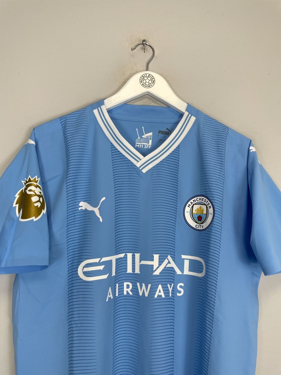 2023/24 MANCHESTER CITY HAALAND 9 *PLAYER ISSUE + SIGNED* HOME SHIRT (L) PUMA - Cult Kits - Large - Buy Vintage Football Shirts, Authentic Retro Football Shirts For Sale, Classic Football Shirts & Soccer Jersey