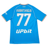 Buy 2023/24 NAPOLI KVARATSKHELIA 77 HOME SHIRT (XL) EA7 ~ Free worldwide shipping available ~ Authentic Vintage Football Shirts from Cult Kits