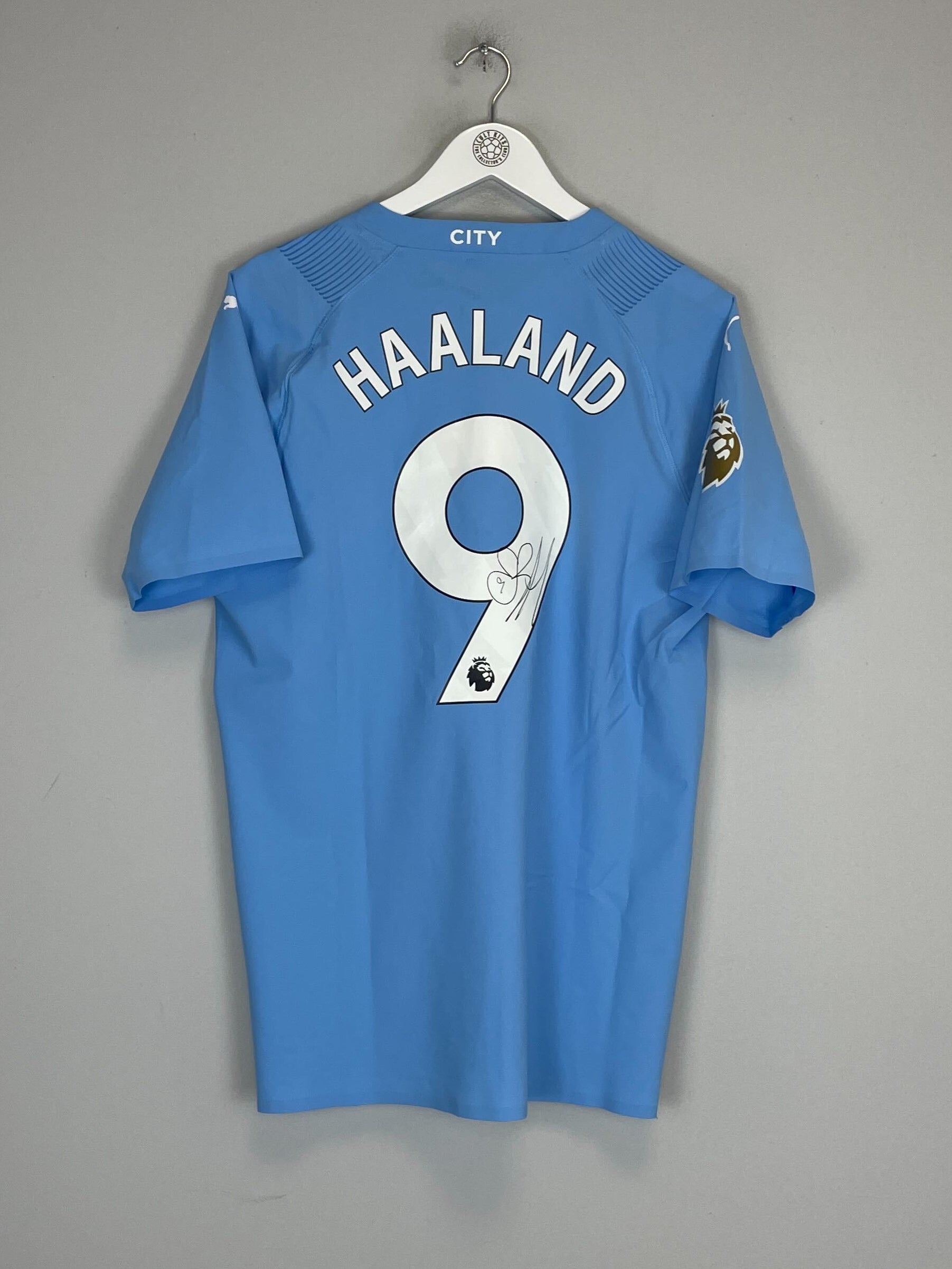 2023/24 MANCHESTER CITY HAALAND #9 *PLAYER ISSUE + SIGNED* HOME SHIRT (L) PUMA