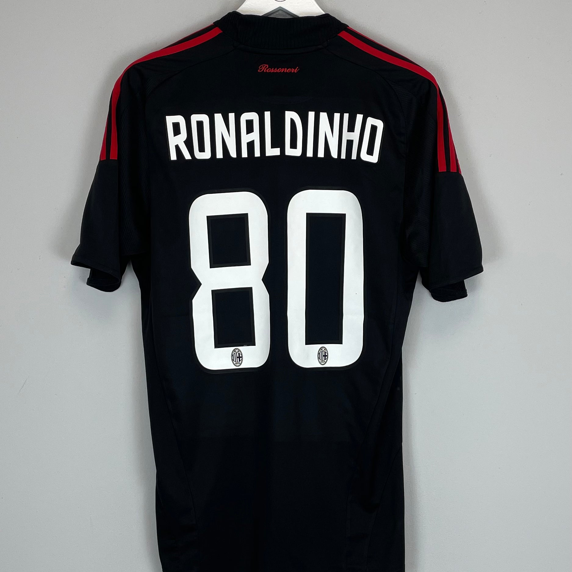 Shop 2008/09 AC MILAN RONALDINHO #80 THIRD SHIRT (M) ADIDAS, classic football shirts, vintage football shirts & retro soccer jerseys at Cult Kits