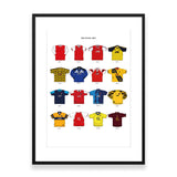 ICONIC ARSENAL SHIRTS A3 PRINT