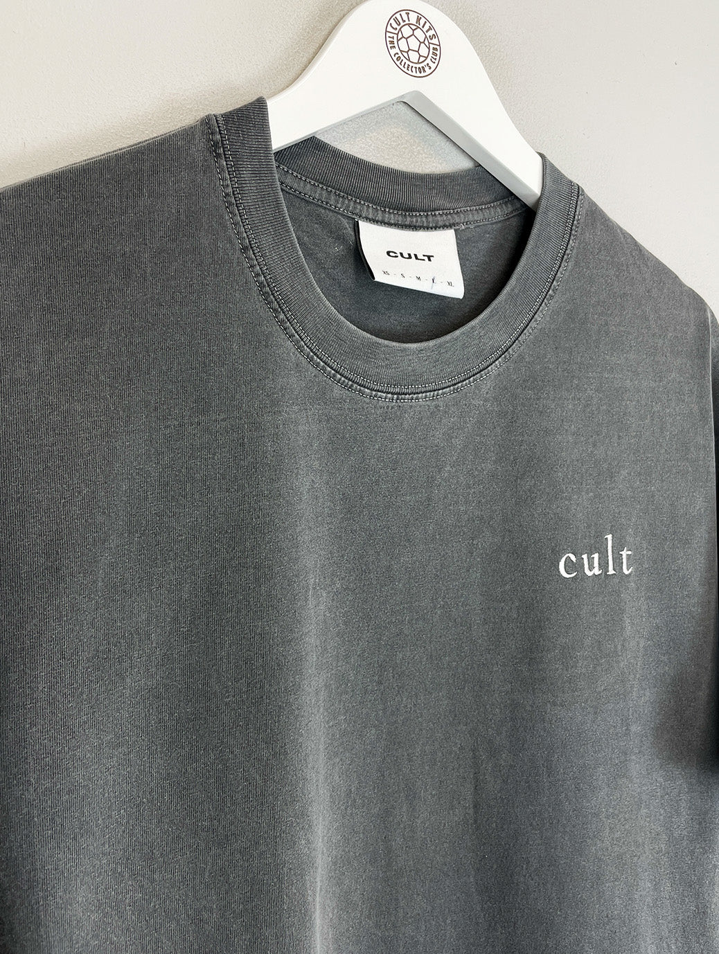 Shop South China Embroidered Cult Tee - Charcoal, classic football shirts, vintage football shirts & retro soccer jerseys at Cult Kits