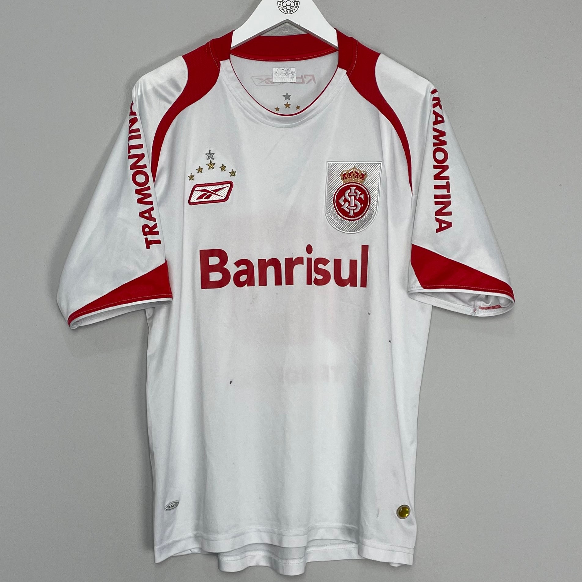 Shop 2007/08 INTERNACIONAL #10 AWAY SHIRT (XL) REEBOK, classic football shirts, vintage football shirts & retro soccer jerseys at Cult Kits