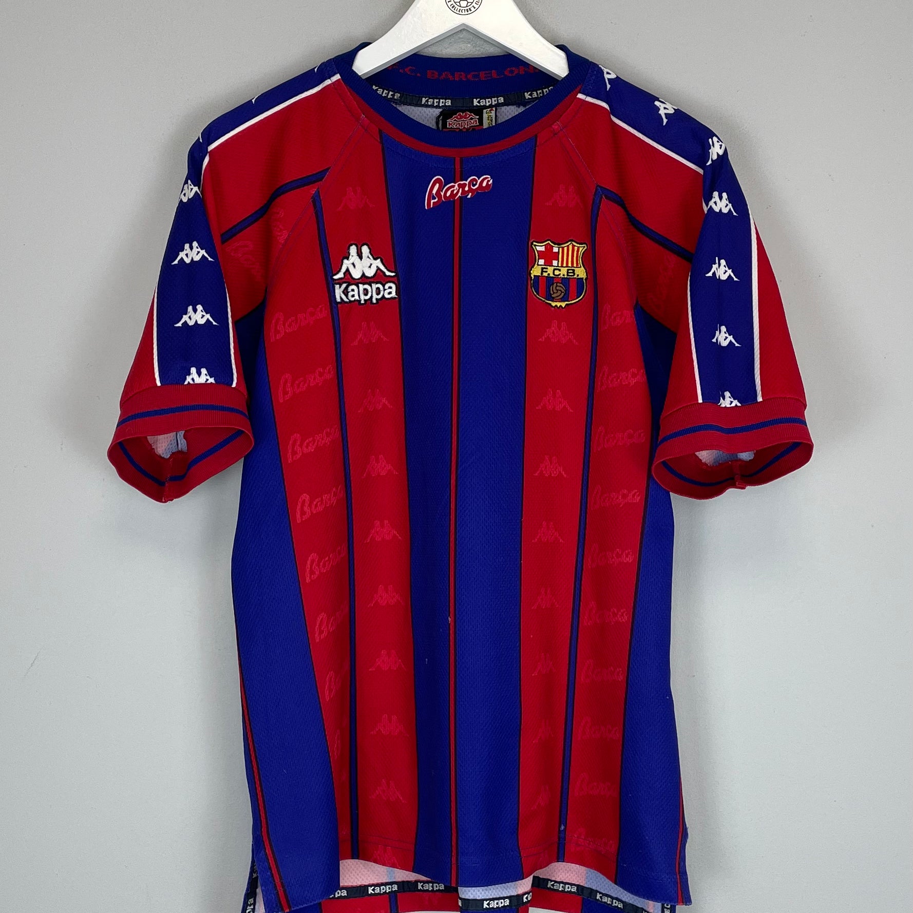 Shop 1997/98 BARCELONA HOME SHIRT (L) KAPPA, classic football shirts, vintage football shirts & retro soccer jerseys at Cult Kits