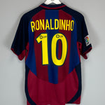 Shop 2003/04 BARCELONA RONALDINHO #10 HOME (M) NIKE, classic football shirts, vintage football shirts & retro soccer jerseys at Cult Kits