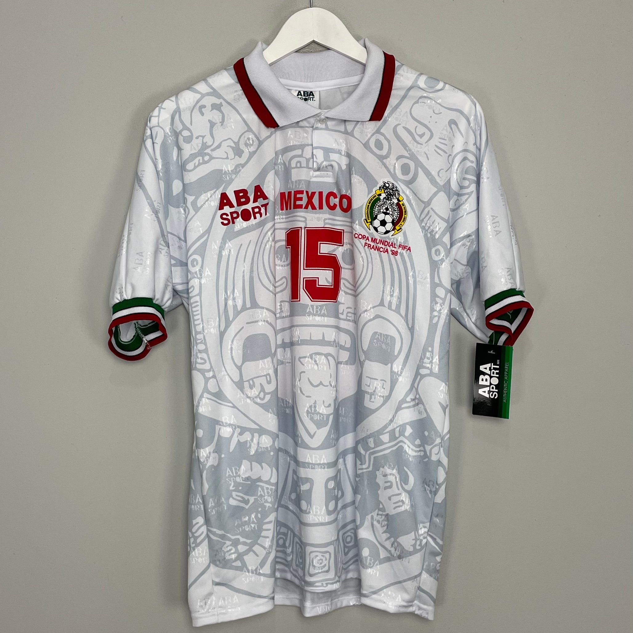Shop 1998 Mexico Hernandez #15 *Reissue* Away (Multiple Sizes) ABA Sport, classic football shirts, vintage football shirts & retro soccer jerseys at Cult Kits