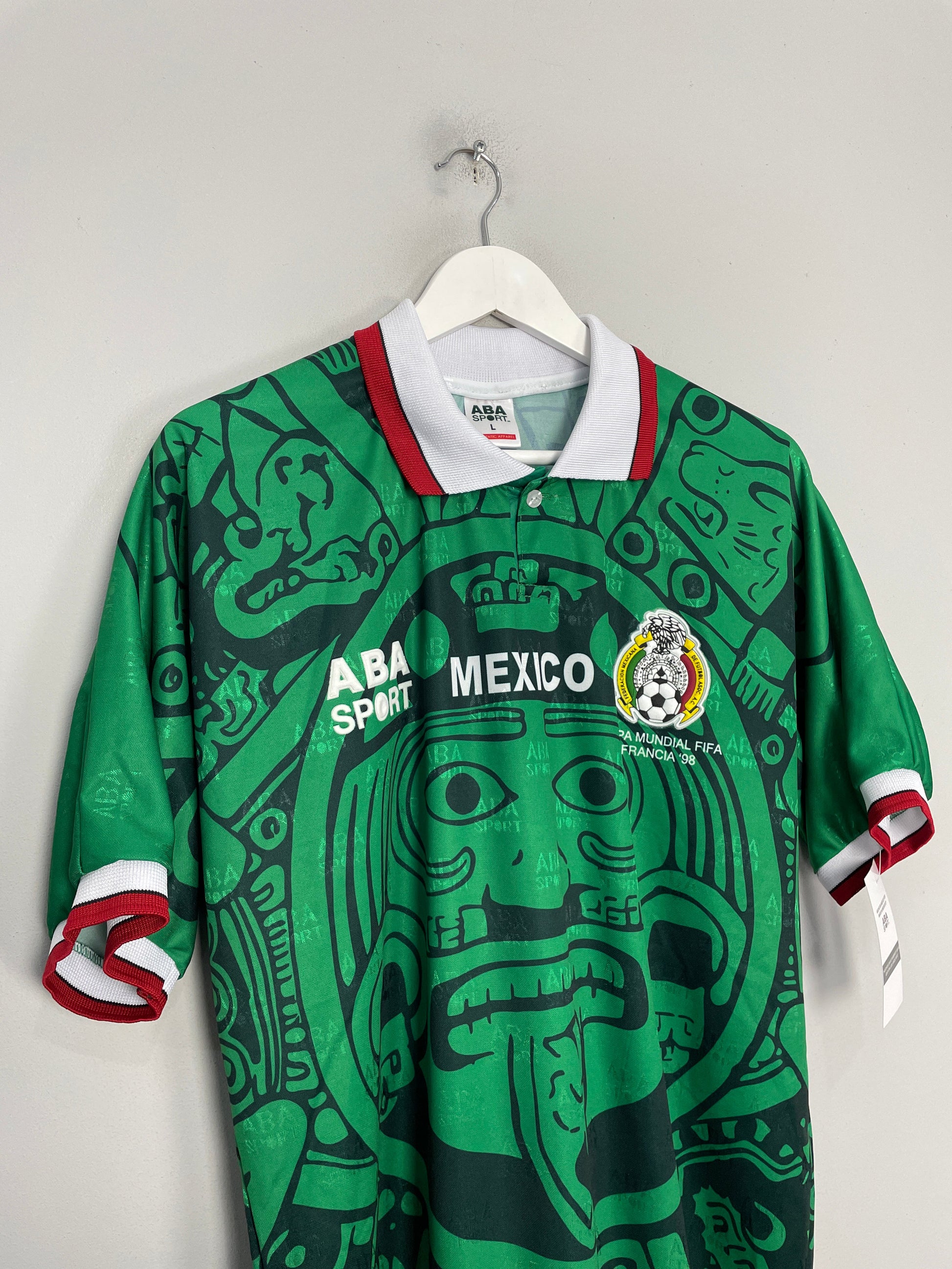 Cult Kits - Mexico 1998 reissue home shirt aba sport close up