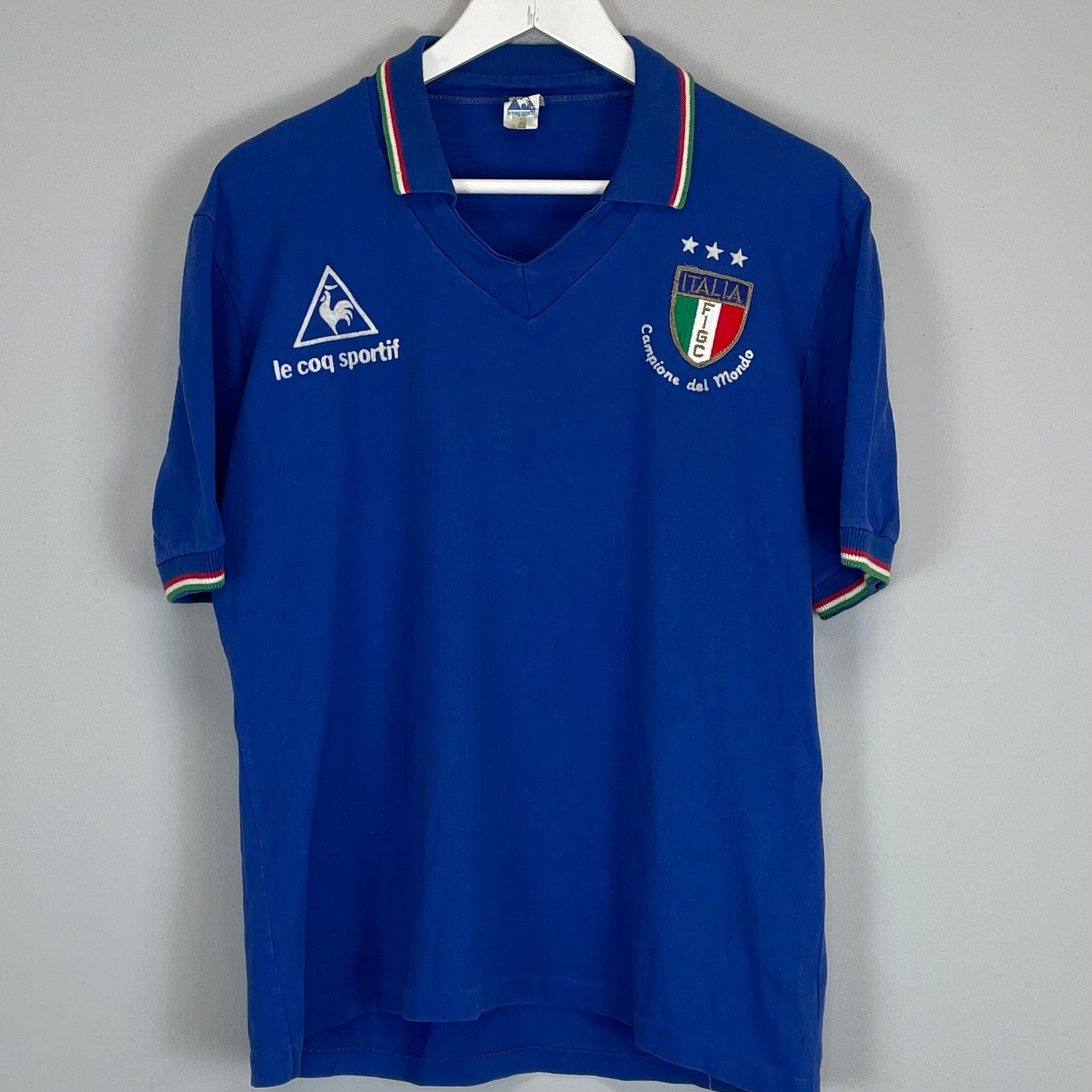 Shop 1982 ITALY *CHAMPIONS* HOME SHIRT (M) LE COQ SPORTIF, classic football shirts, vintage football shirts & retro soccer jerseys at Cult Kits