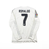 2015/16 Real Madrid Ronaldo #7 L/S *Player Issue* Home Shirt (S) Adidas