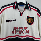 Shop 1997/99 MANCHESTER UNITED AWAY SHIRT (XL) UMBRO, classic football shirts, vintage football shirts & retro soccer jerseys at Cult Kits