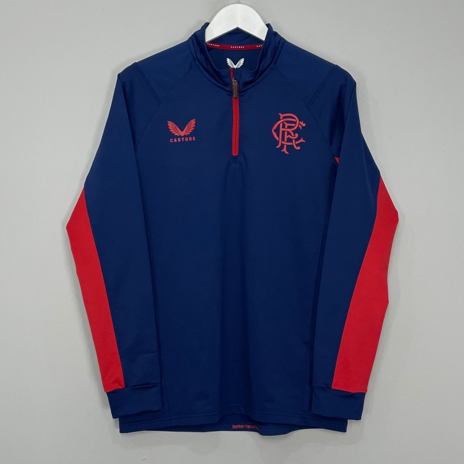 Shop 2023/24 RANGERS DRILL TOP (M) CASTORE, classic football shirts, vintage football shirts & retro soccer jerseys at Cult Kits